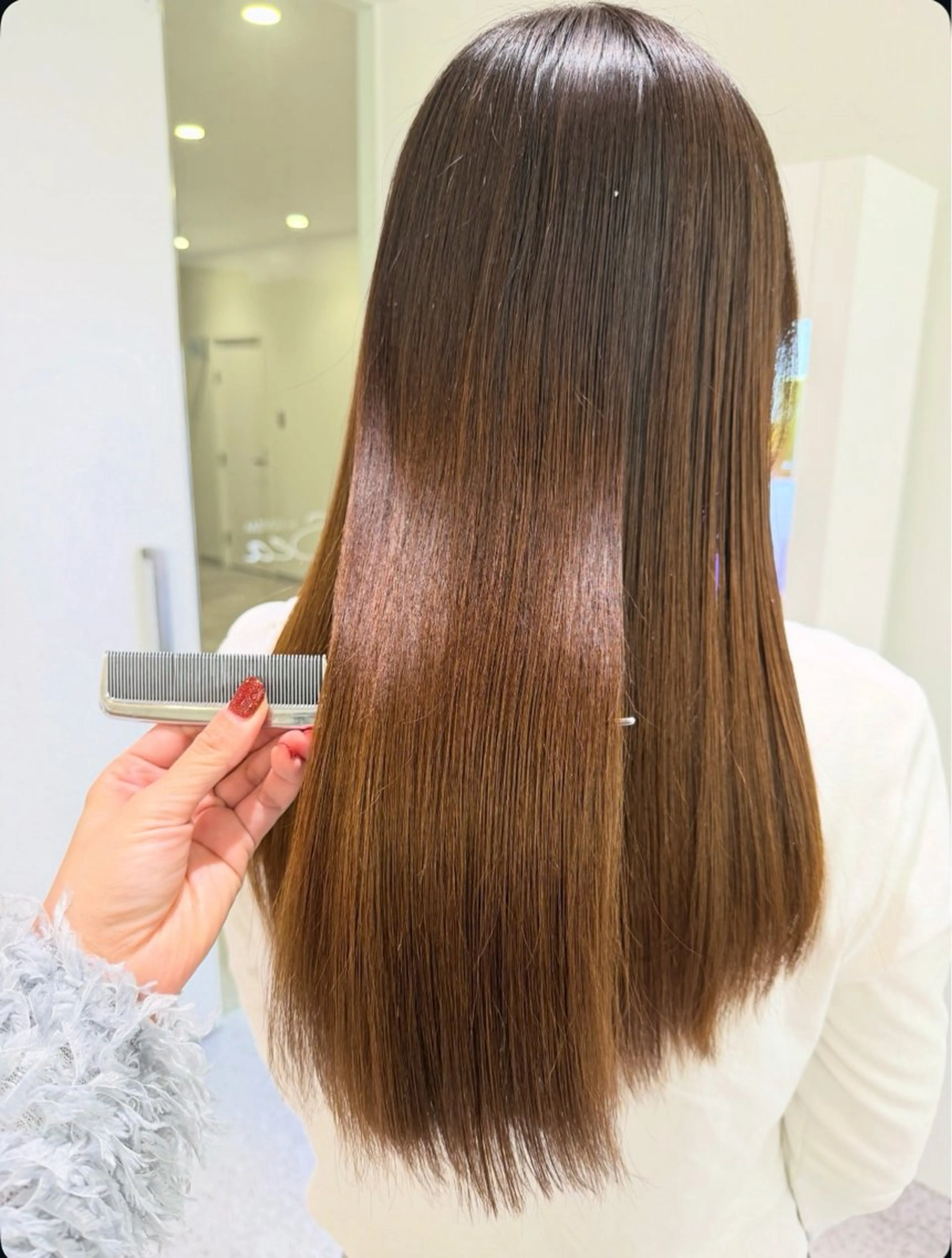 ロング カラー パーマ ヘアアレンジ メンズ キッズ トリートメント 透明感カラー／ 新潟万代/池野里衣のヘアスタイル