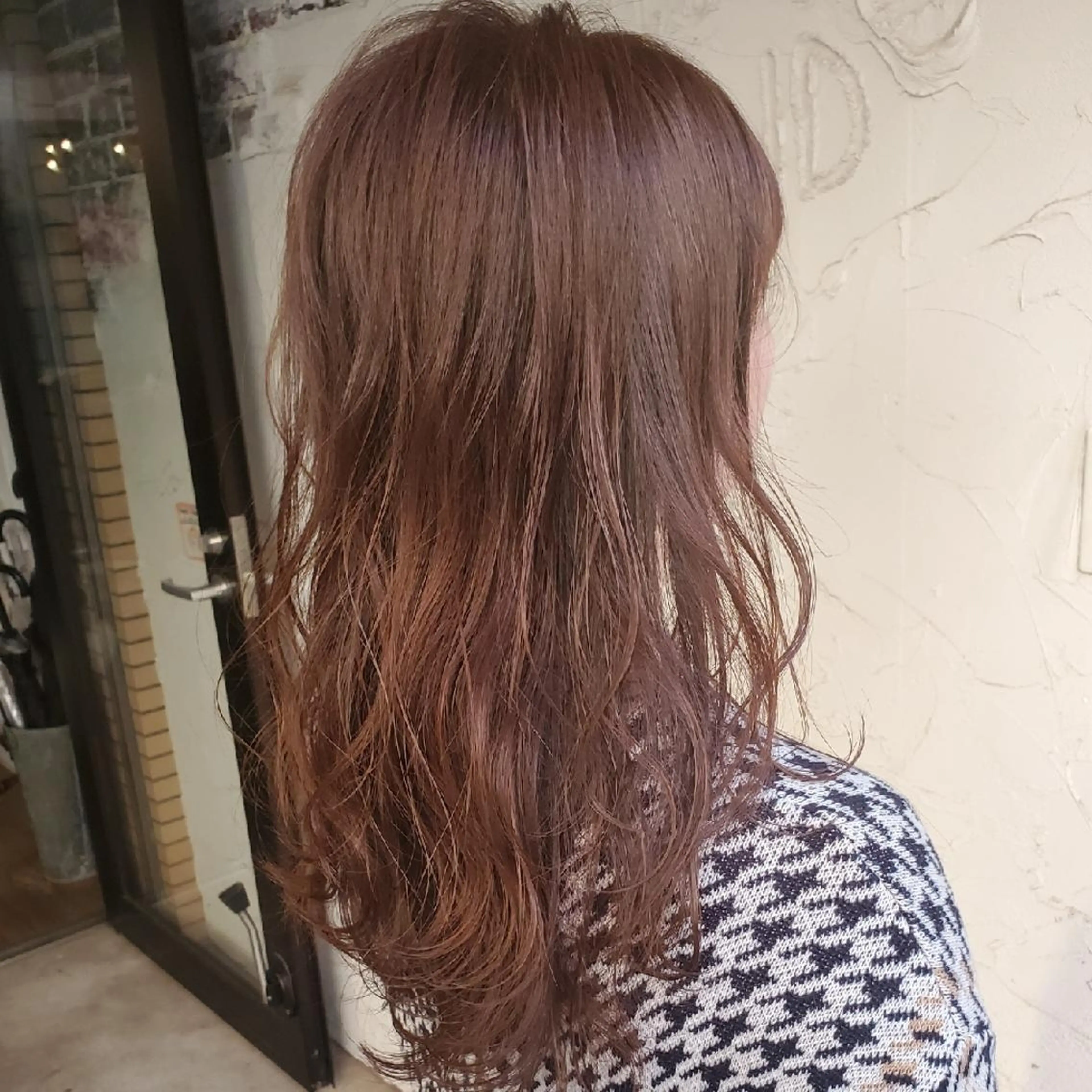 カラー セミロング カット ヘアカラー トリートメント 韓国レイヤー柔らかい 地毛風縮毛矯正／マツのヘアスタイル