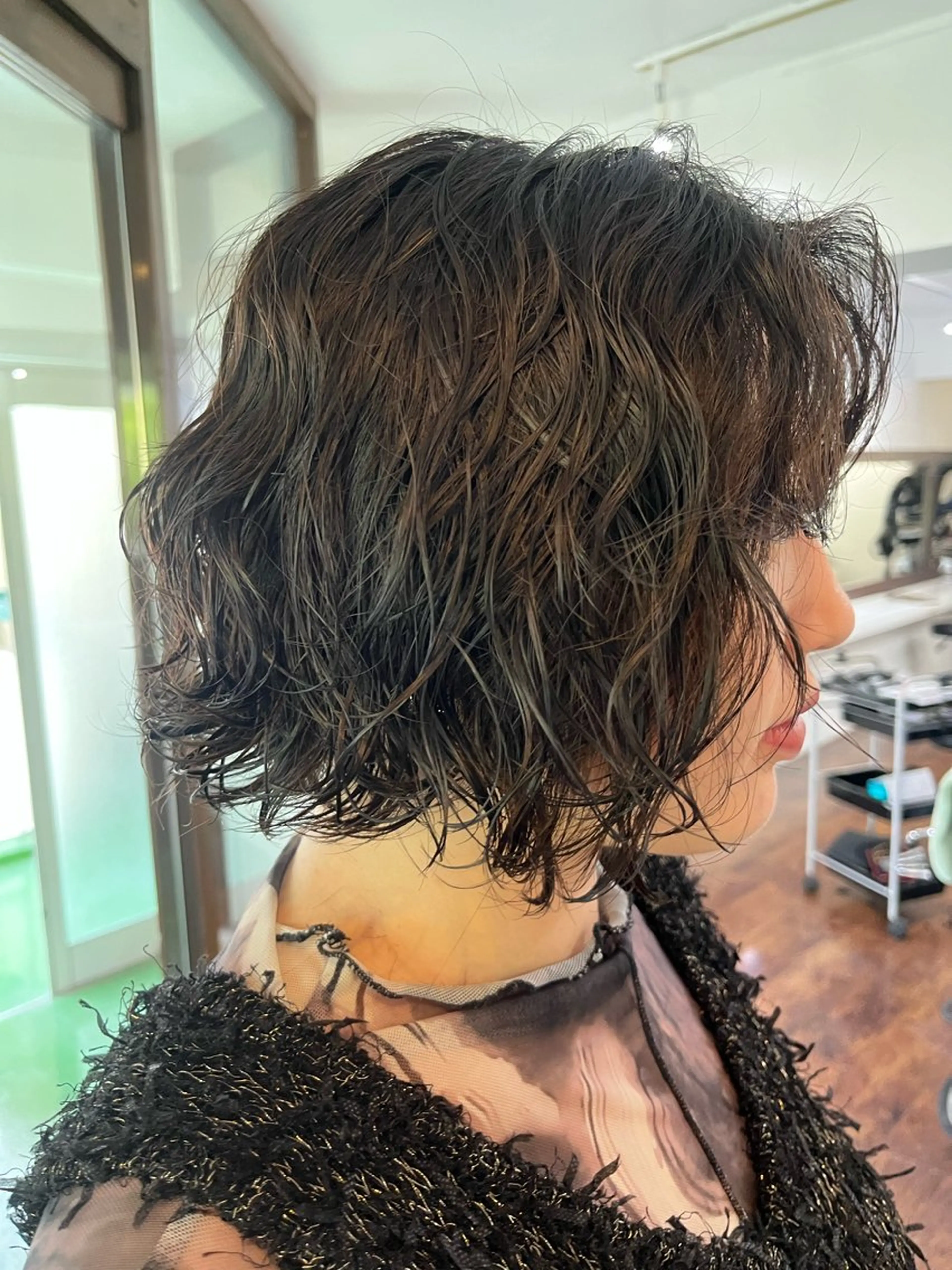 ミディアム ミディアムパーマ ボブ レイヤーカット カット パーマ 似合わせパーマ/ 山本銀次郎のヘアスタイル