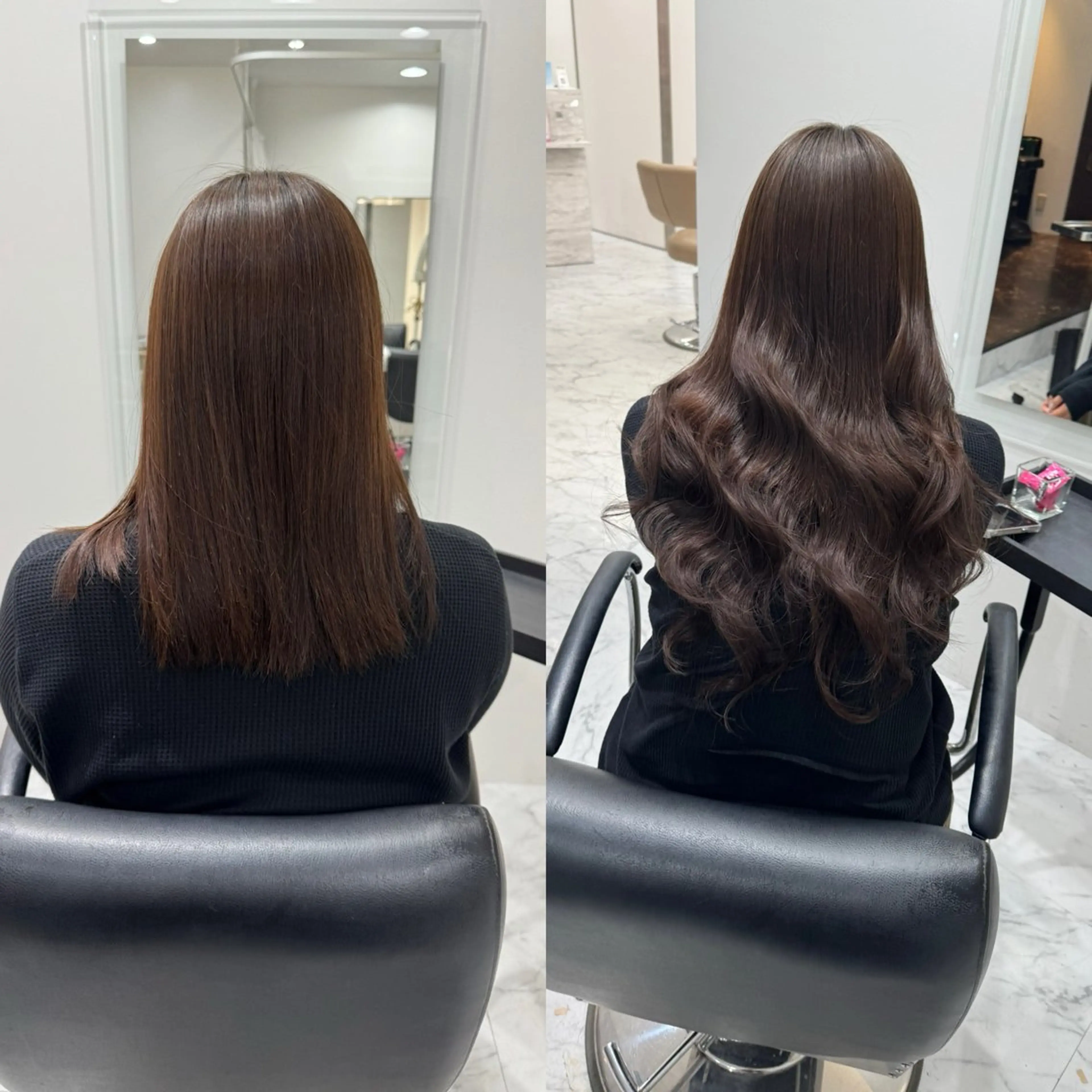 ロング シールエクステ エクステ 韓国風ヘア ロング 濱川響太レディース カットモデルのヘアスタイル