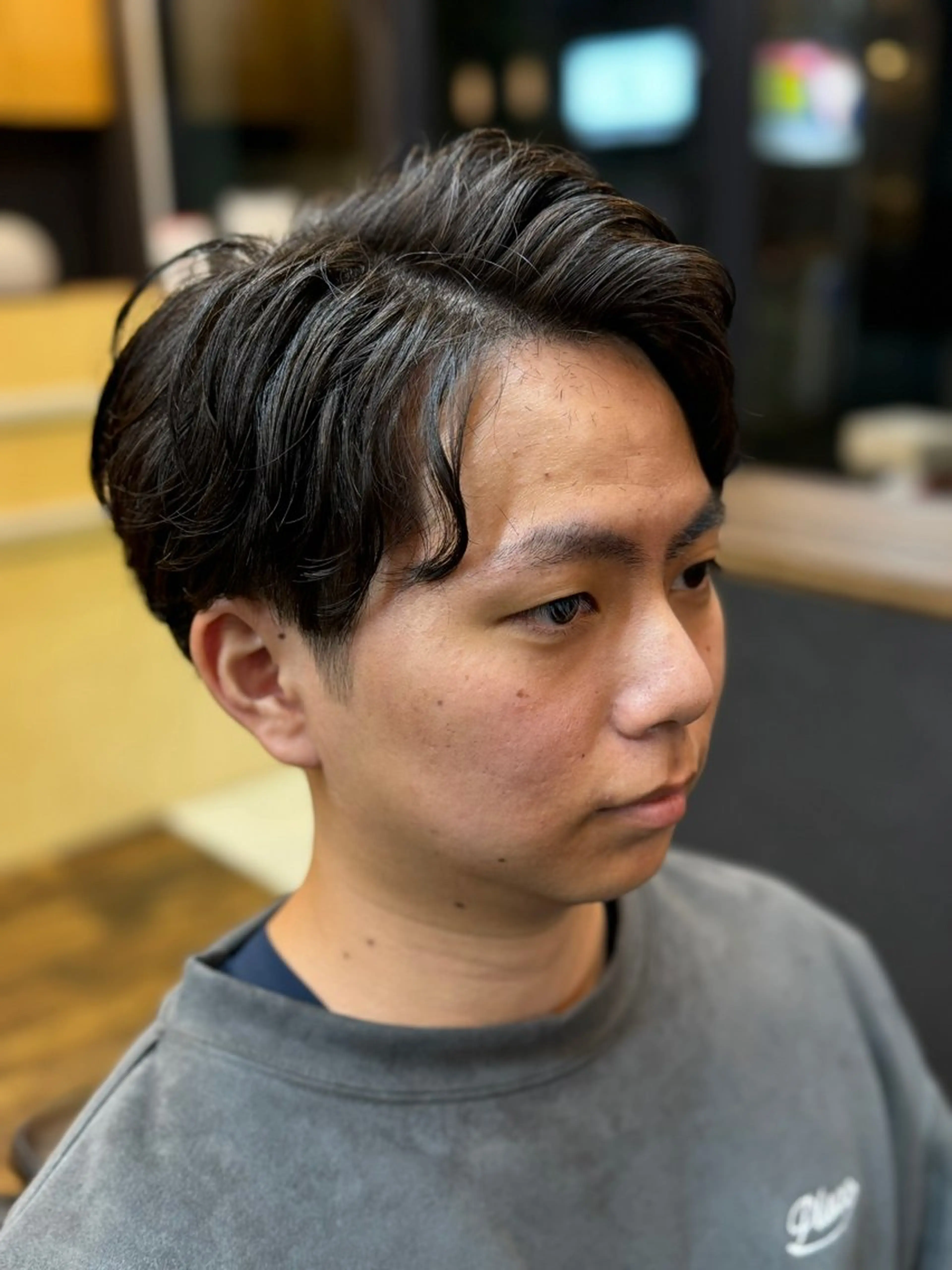 ショート パーマ メンズ KEEN  creative hair所属・齊藤/メンズカット/ 溝の口/バーバーのヘアスタイル