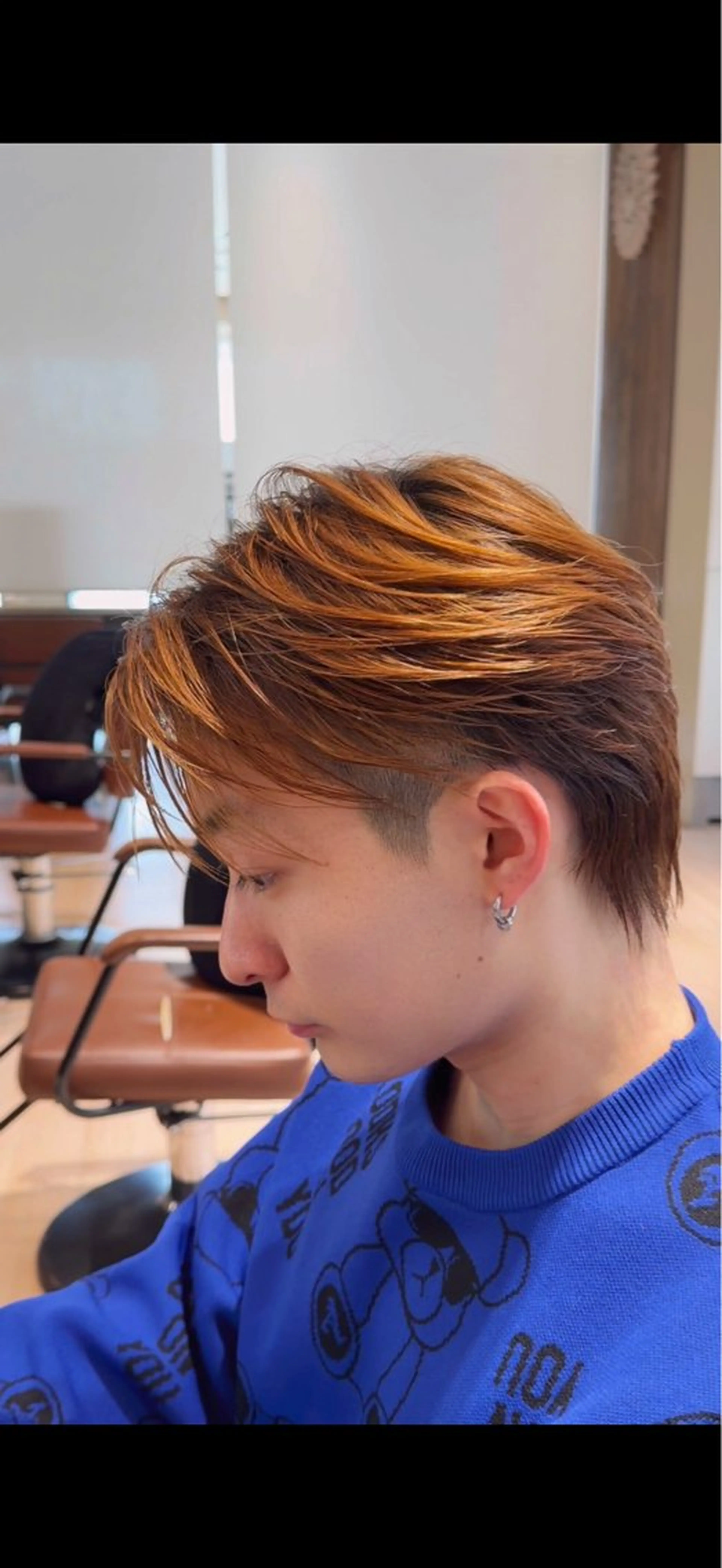 ショート カラー メンズ センターパート ベージュカラー カット ヘアカラー トリートメント ニュアンスパーマ/ フェザーパーマ/平木のヘアスタイル