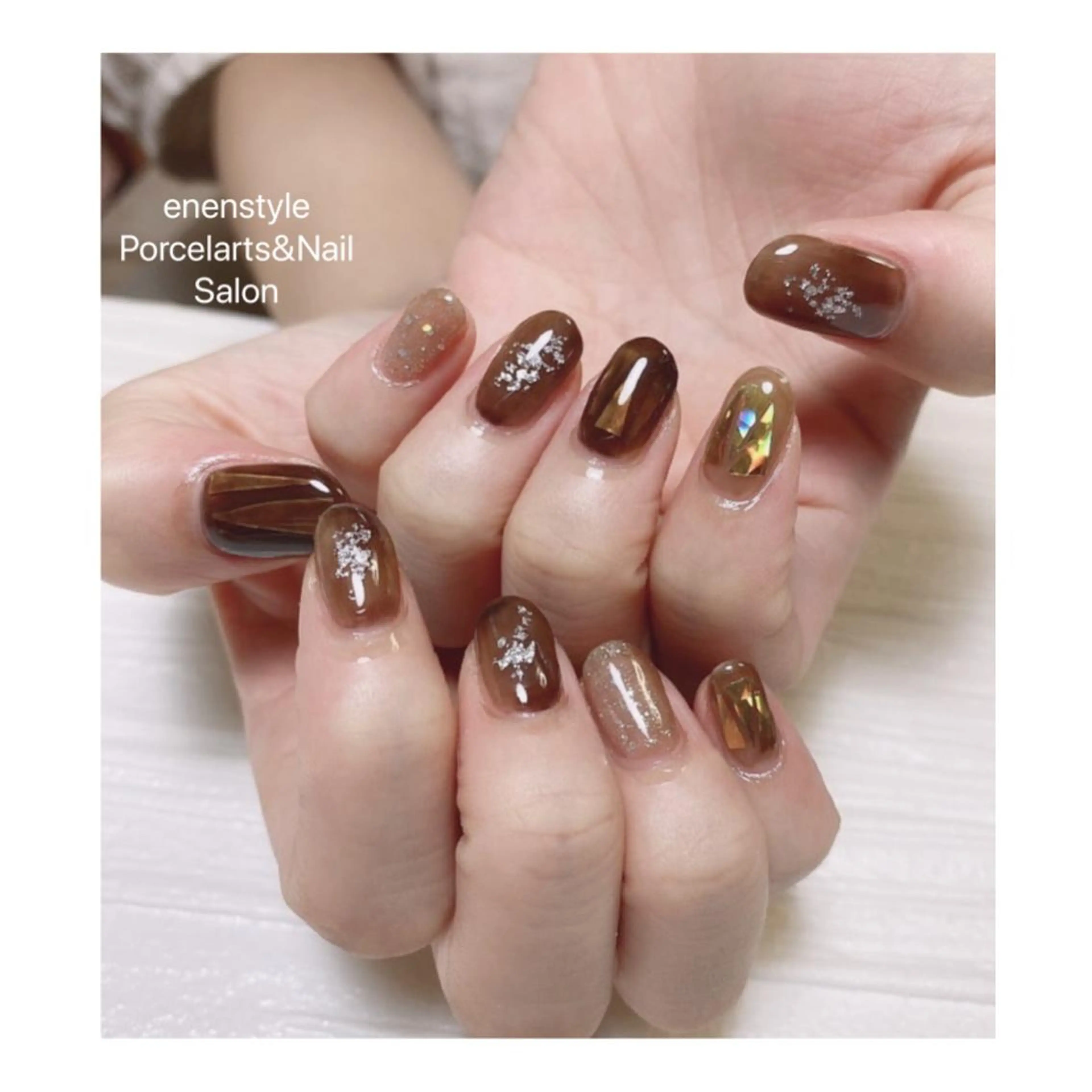 ミディアム ネイル ハンドネイル 👑enen style👑のネイルデザイン