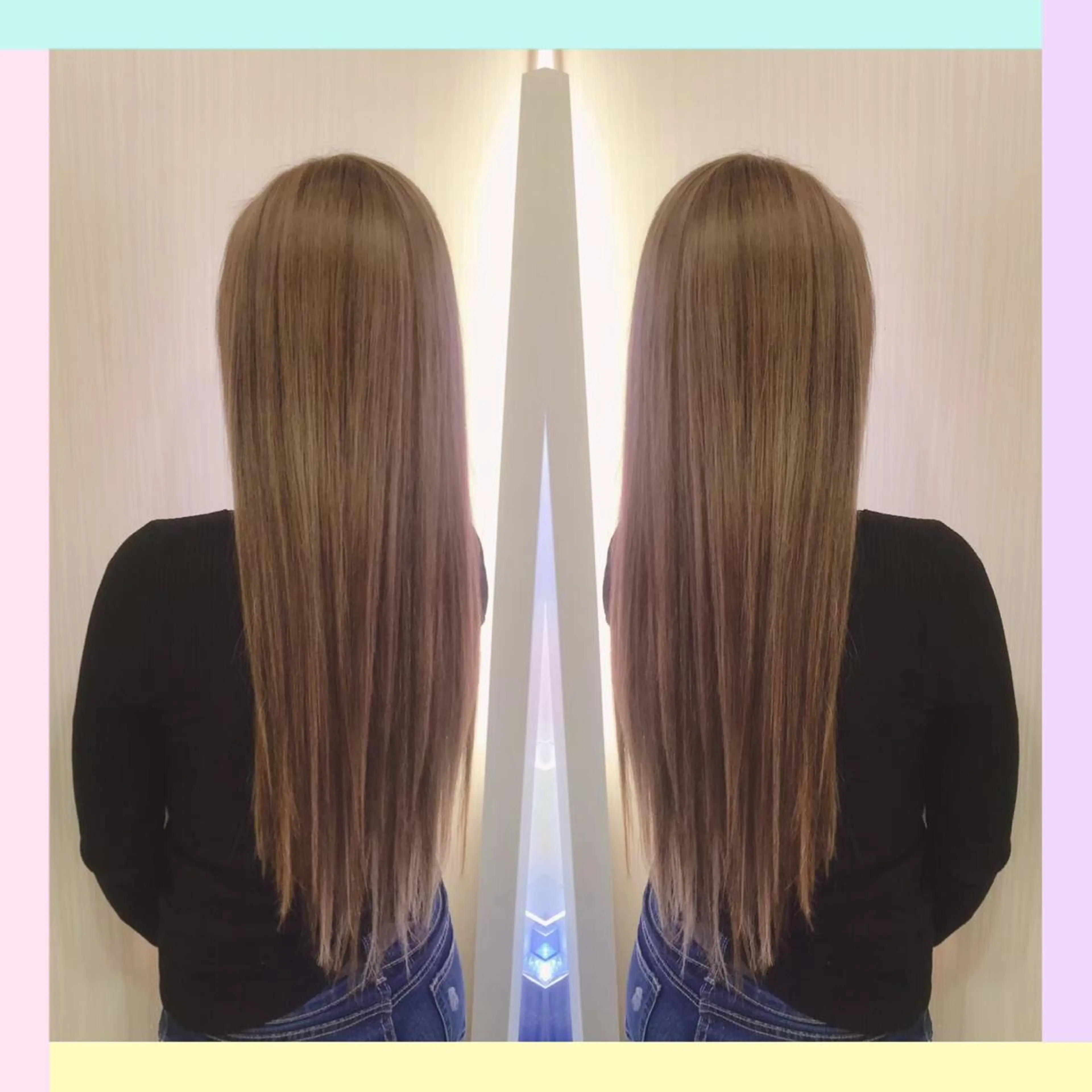 ロング カラー れん/ハイトーン /エクステ/韓国風のヘアスタイル