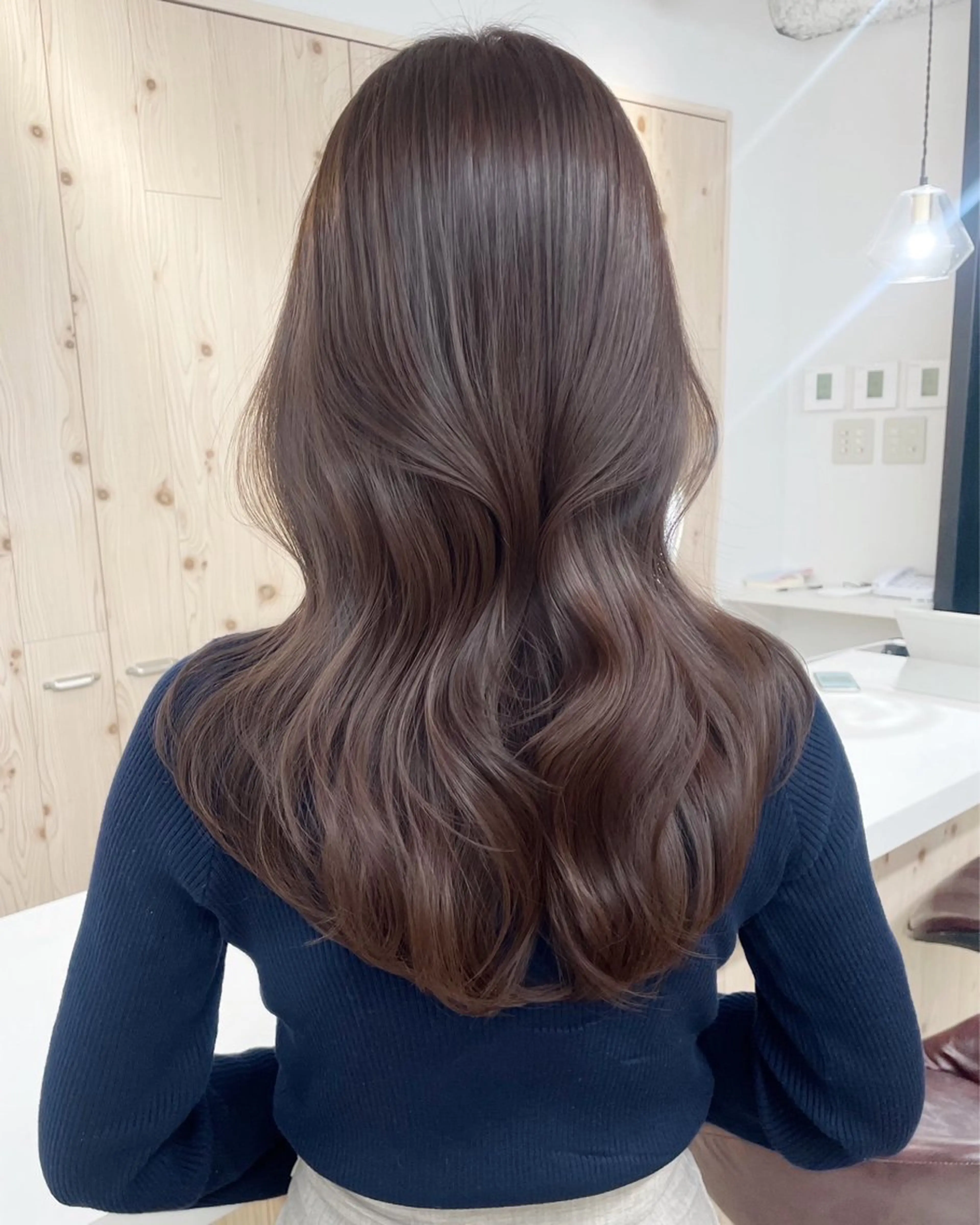 ロング カラー カット ヘアカラー トリートメント ヘアセット 新宿/韓国ヘア/ 髪質改善ストレートのヘアスタイル