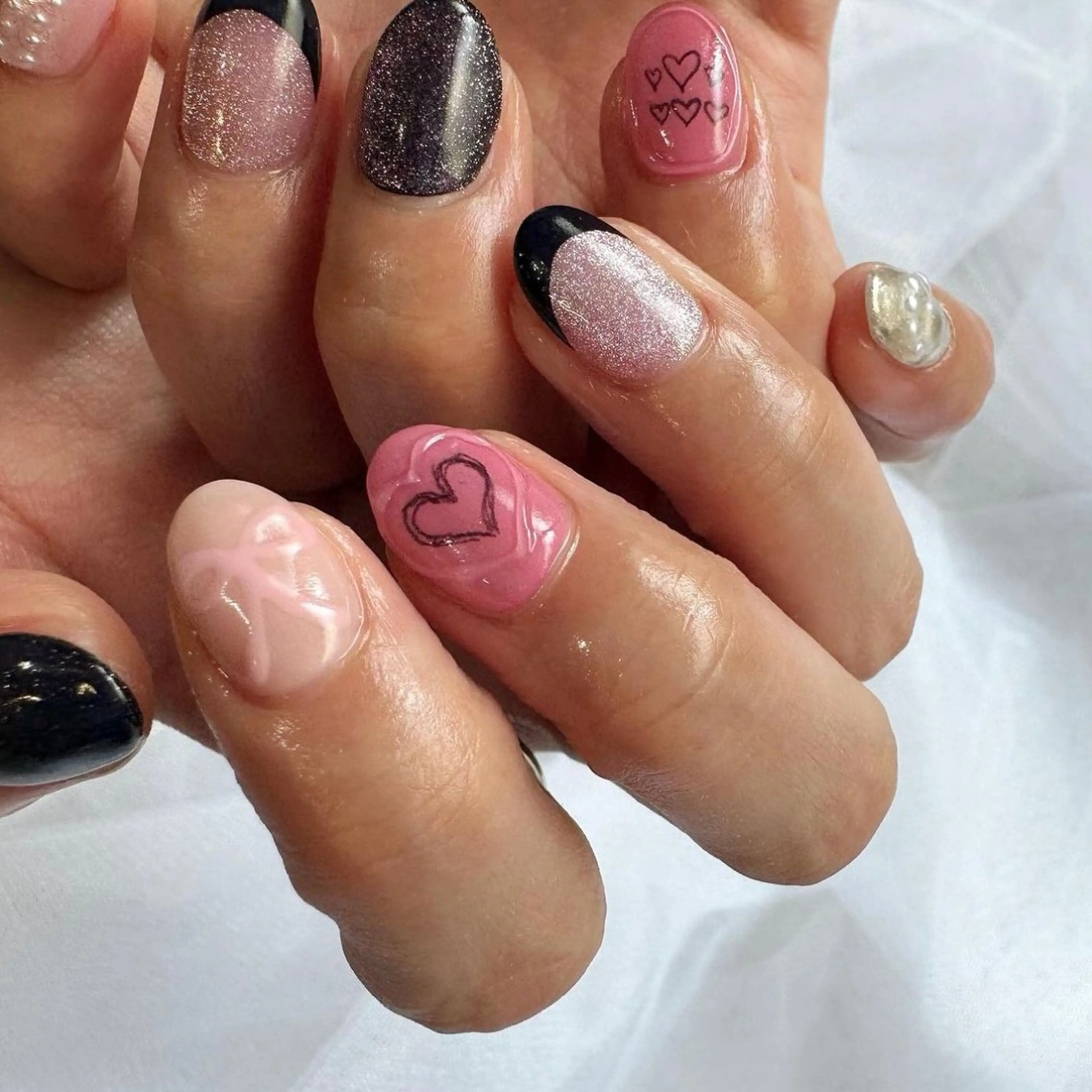 ネイル クリアネイル フレンチネイル 氷ネイル・うるうるネイル 韓国ネイル マグネットネイル 🪞KAPE NAIL 🪞のネイルデザイン