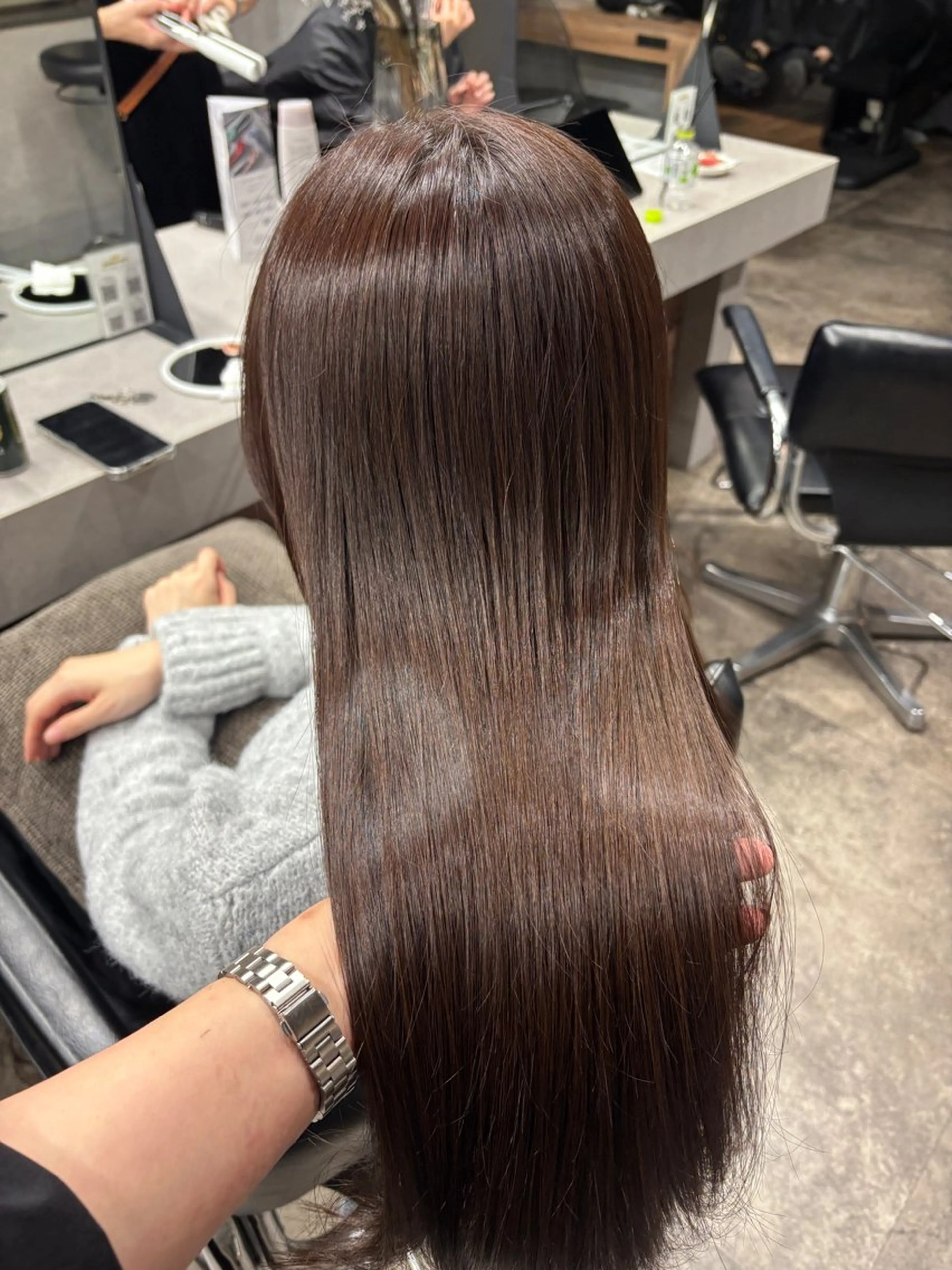 ロング カラー ブラウンカラー マロンブラウン ヘアカラー トリートメント 髪質改善/レイヤーカ ット/ASAKA🤍のヘアスタイル