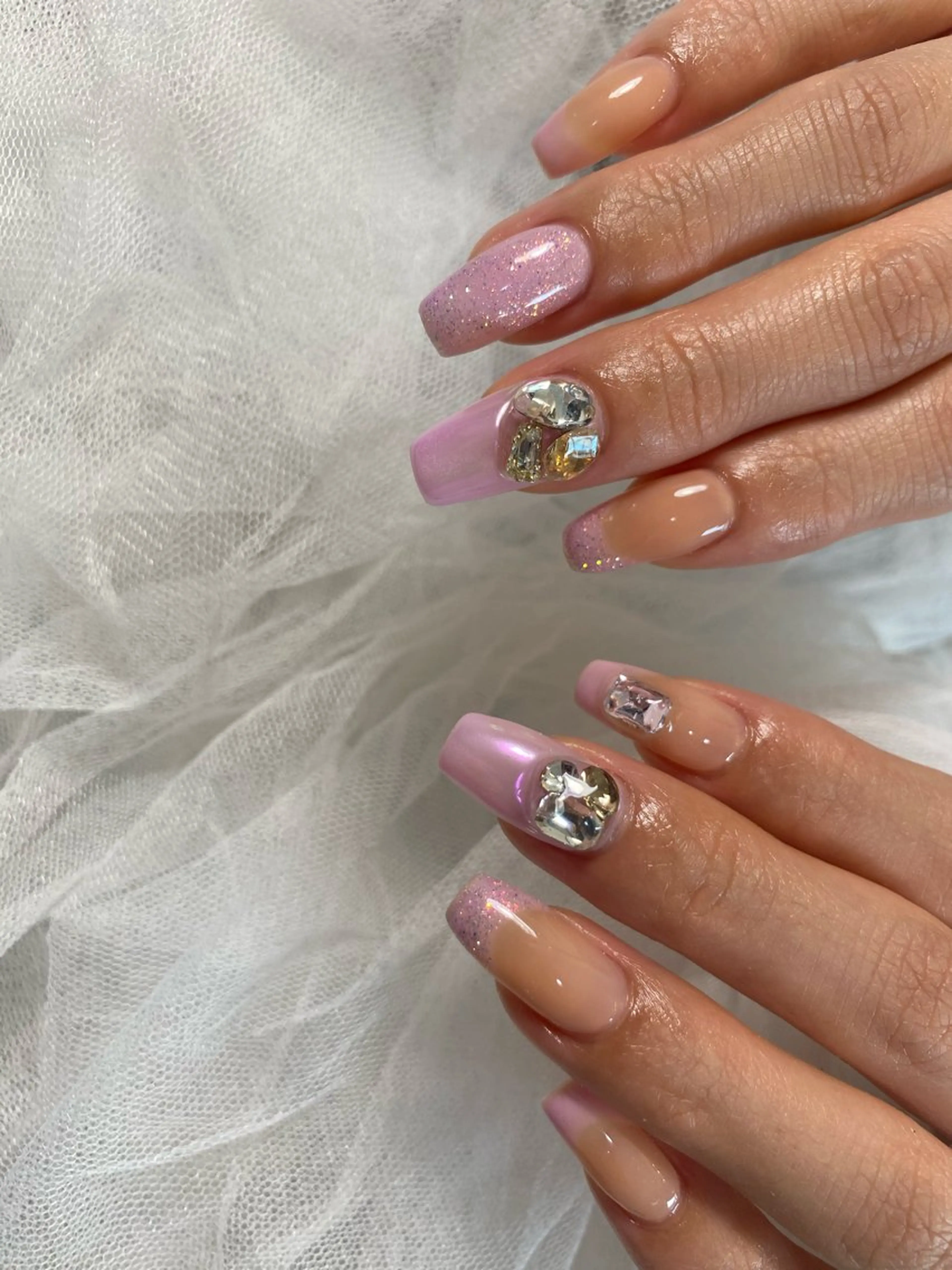 ネイル ピンク パープル ハンドネイル Ｌｉｔ .のネイルデザイン