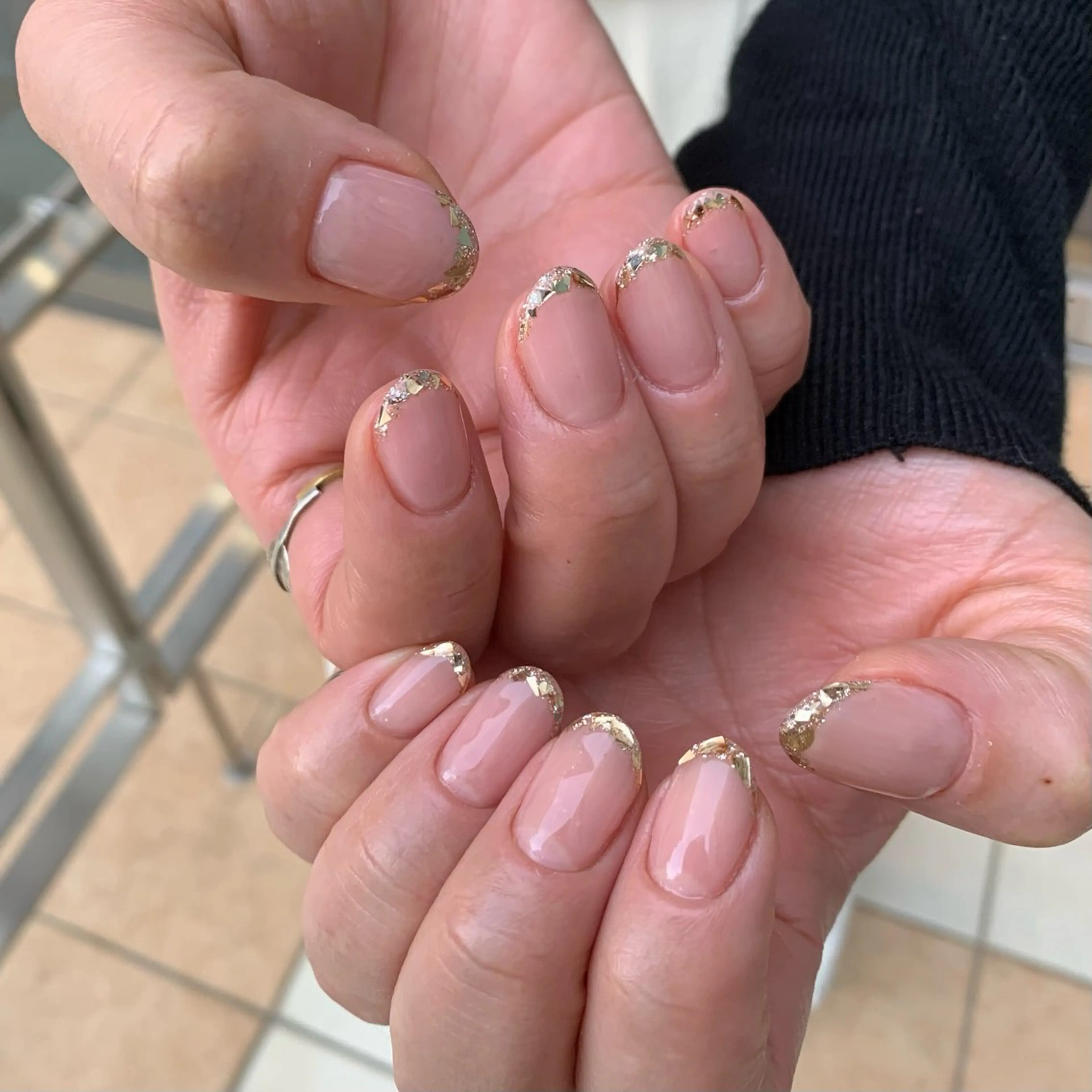 ネイル フレンチネイル ジェルネイル ガラスフレンチ パラジェル YUKIMO🍎名駅 /ニュアンスのネイルデザイン