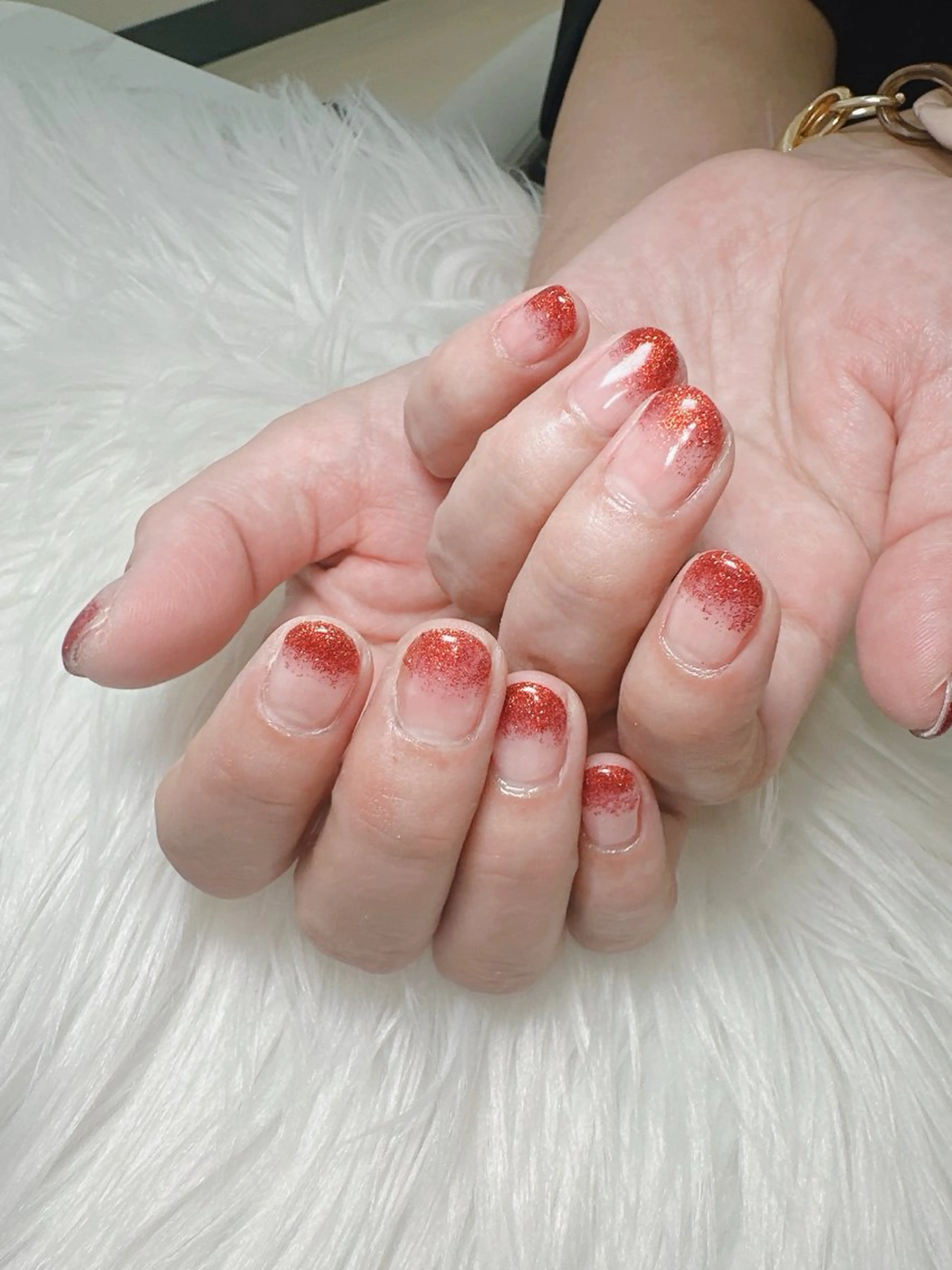 ネイル ラメ(グリッター) ラメグラデーション ショートネイル ハンドネイル Heartnail Hino Reinaのネイルデザイン