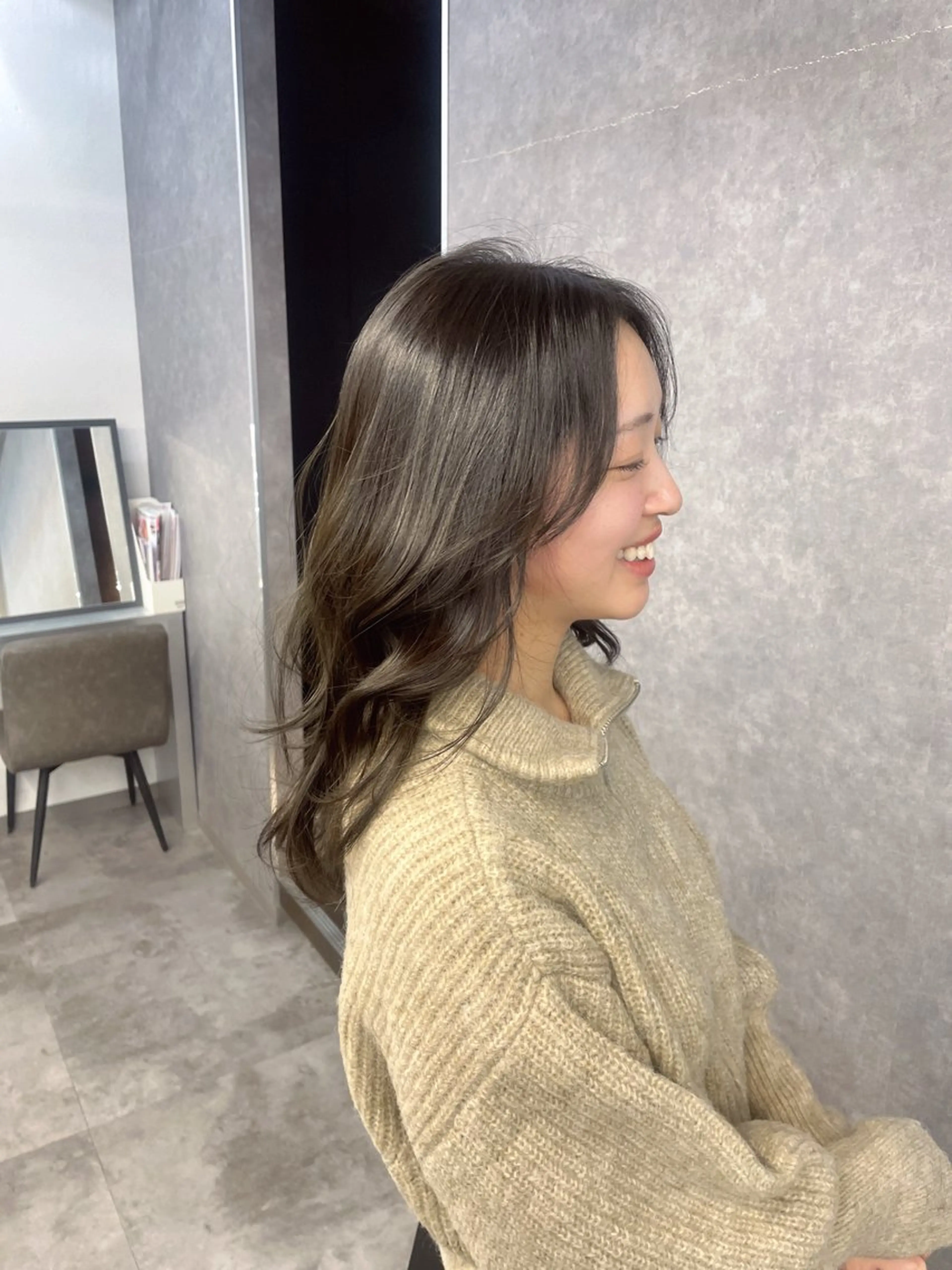 セミロング 髪質改善/似合わ せ/ダブルカラー盛田のヘアスタイル