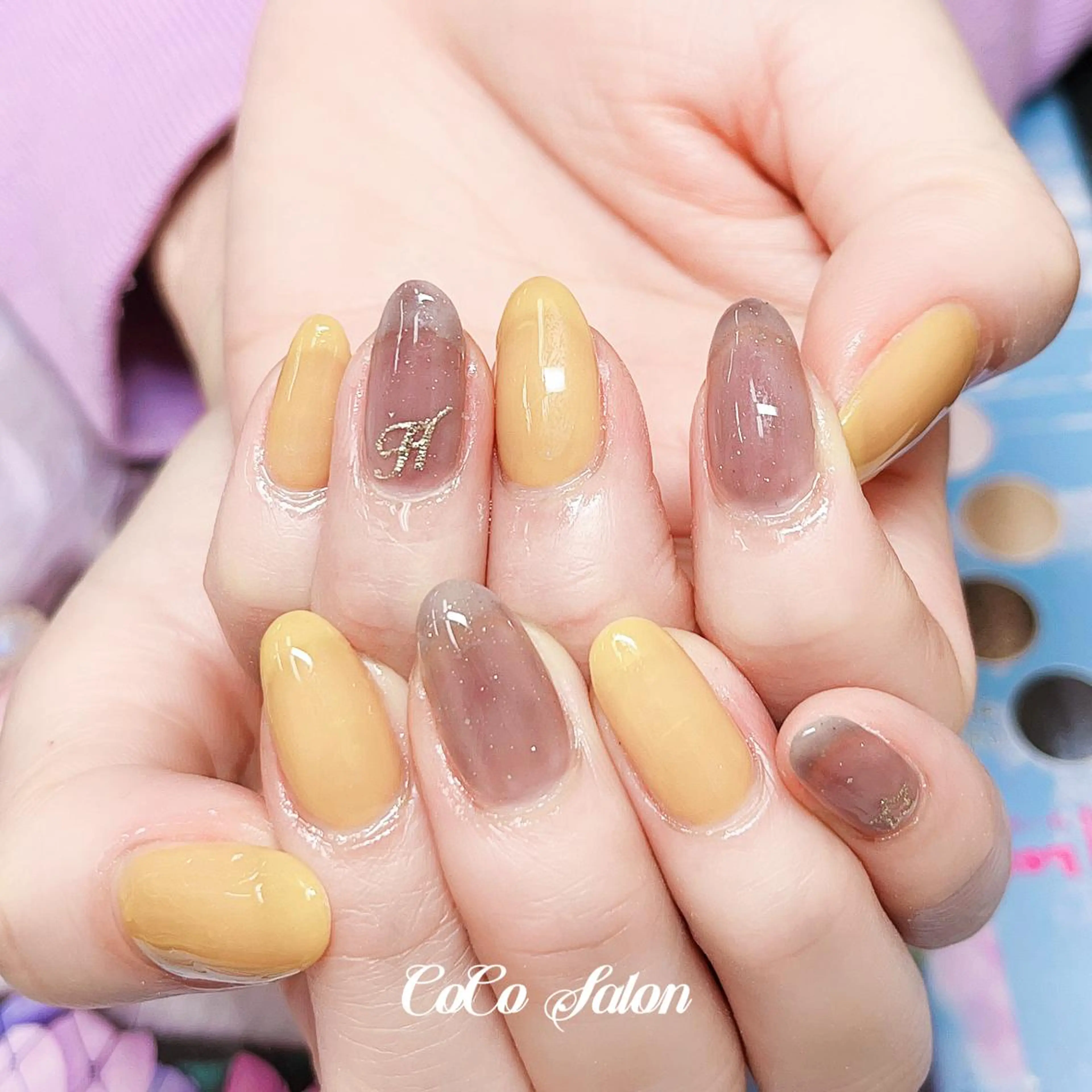 ネイル ボルドー 長さ出し ジェルネイル ホログラムネイル キラキラネイル ハンドネイル CoCoSalon ネイル/まつ毛予約のネイルデザイン