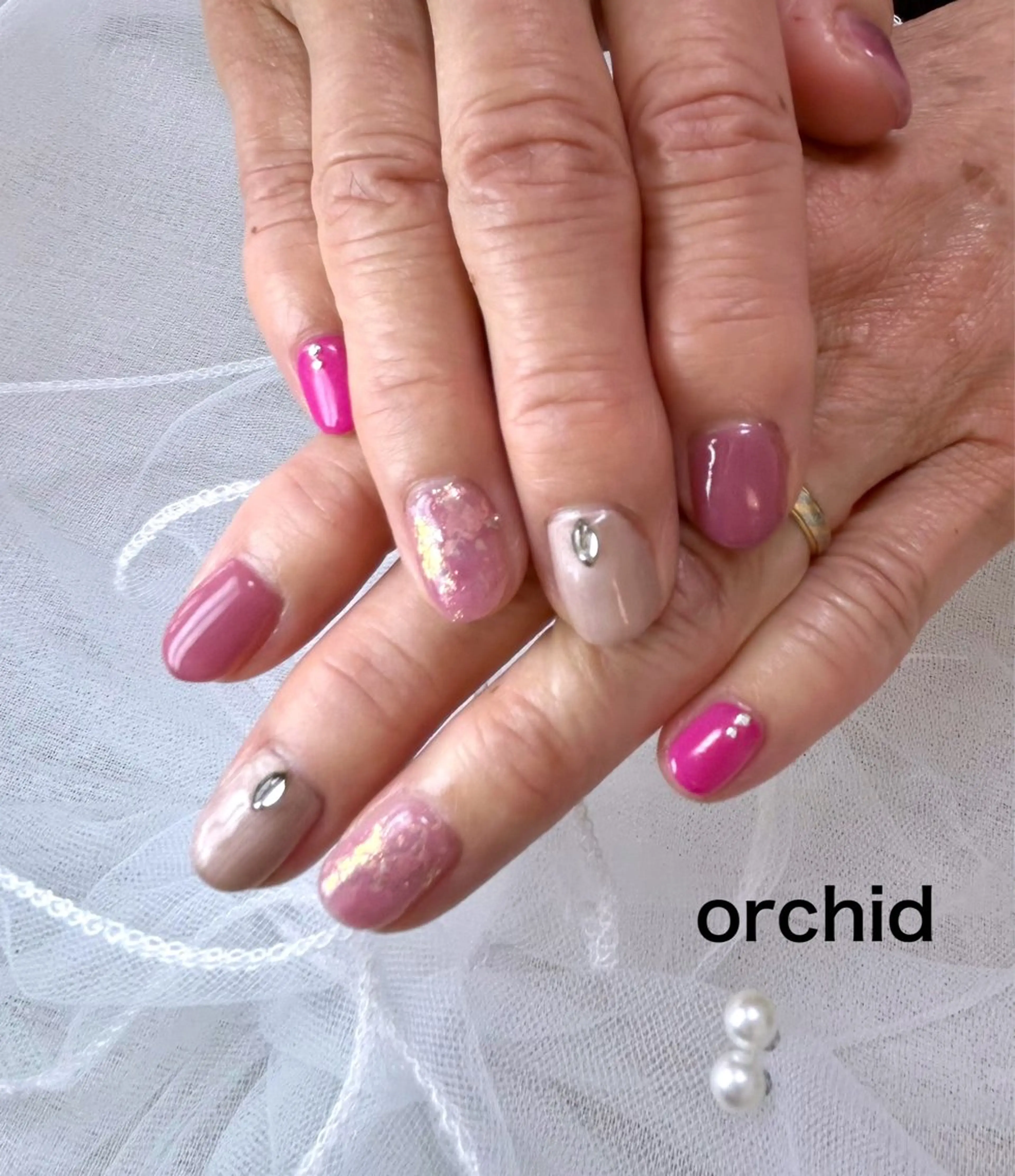 ネイル ハンドネイル orchid ♡オーキッドのネイルデザイン