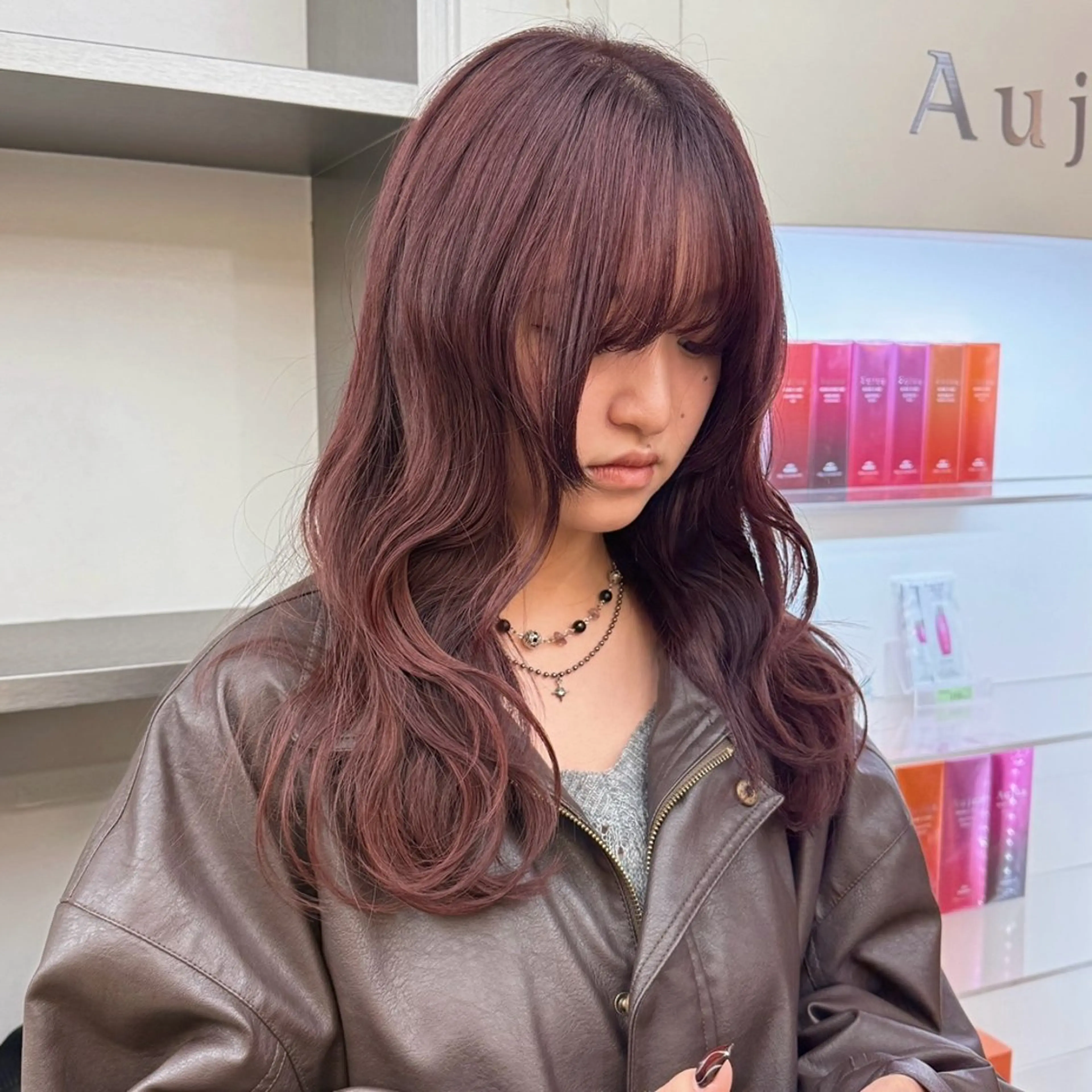 ロング カラー ブリーチ ブラウンカラー ブリーチなしカラー カット ヘアカラー 🍒暖色✖️レイヤー ／Haruna🍒のヘアスタイル