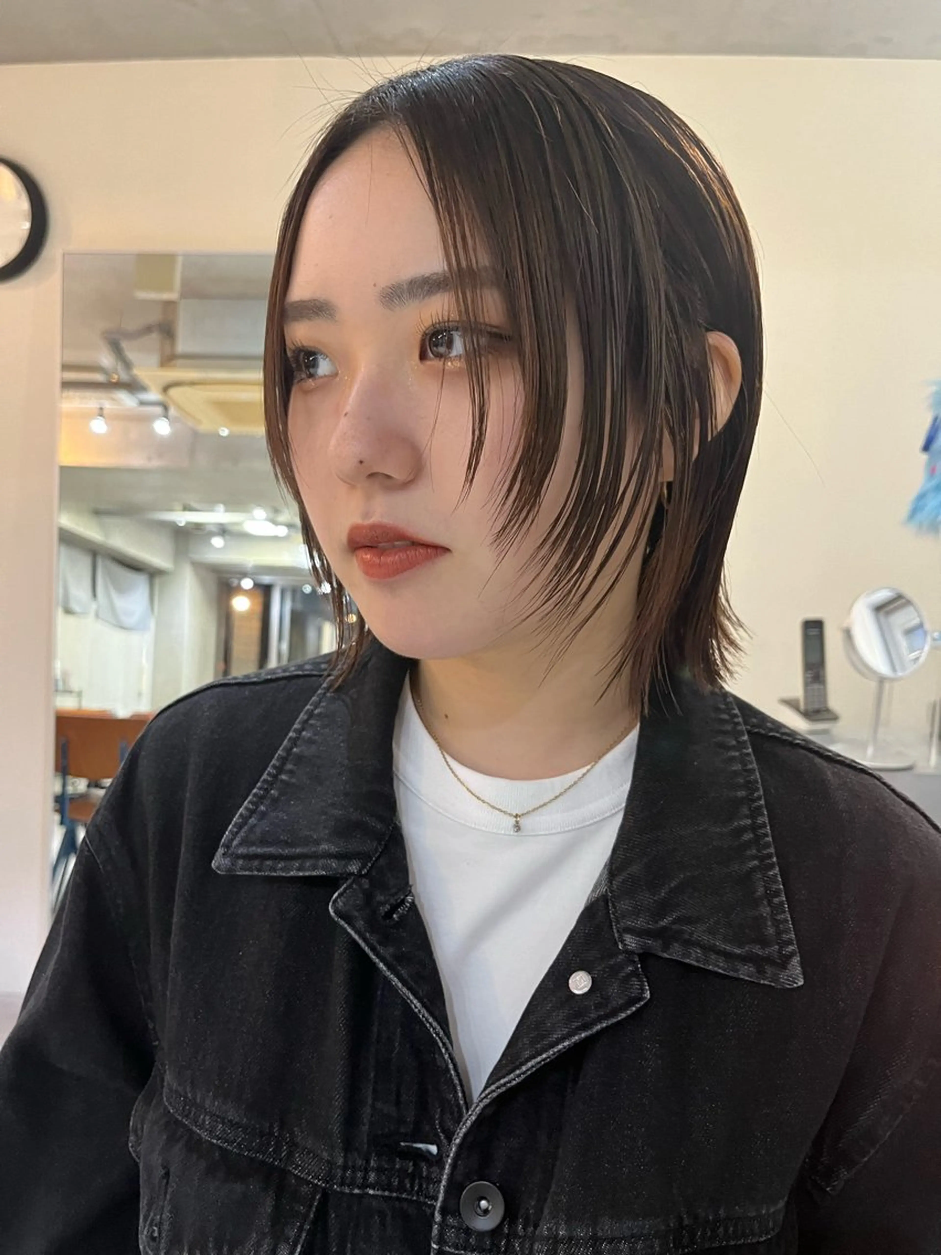 ショート ボブレイヤー ボブ 顔まわりレイヤー ハイレイヤー 韓国風ヘア レイヤーカット\ウル フ　chinatsuのヘアスタイル