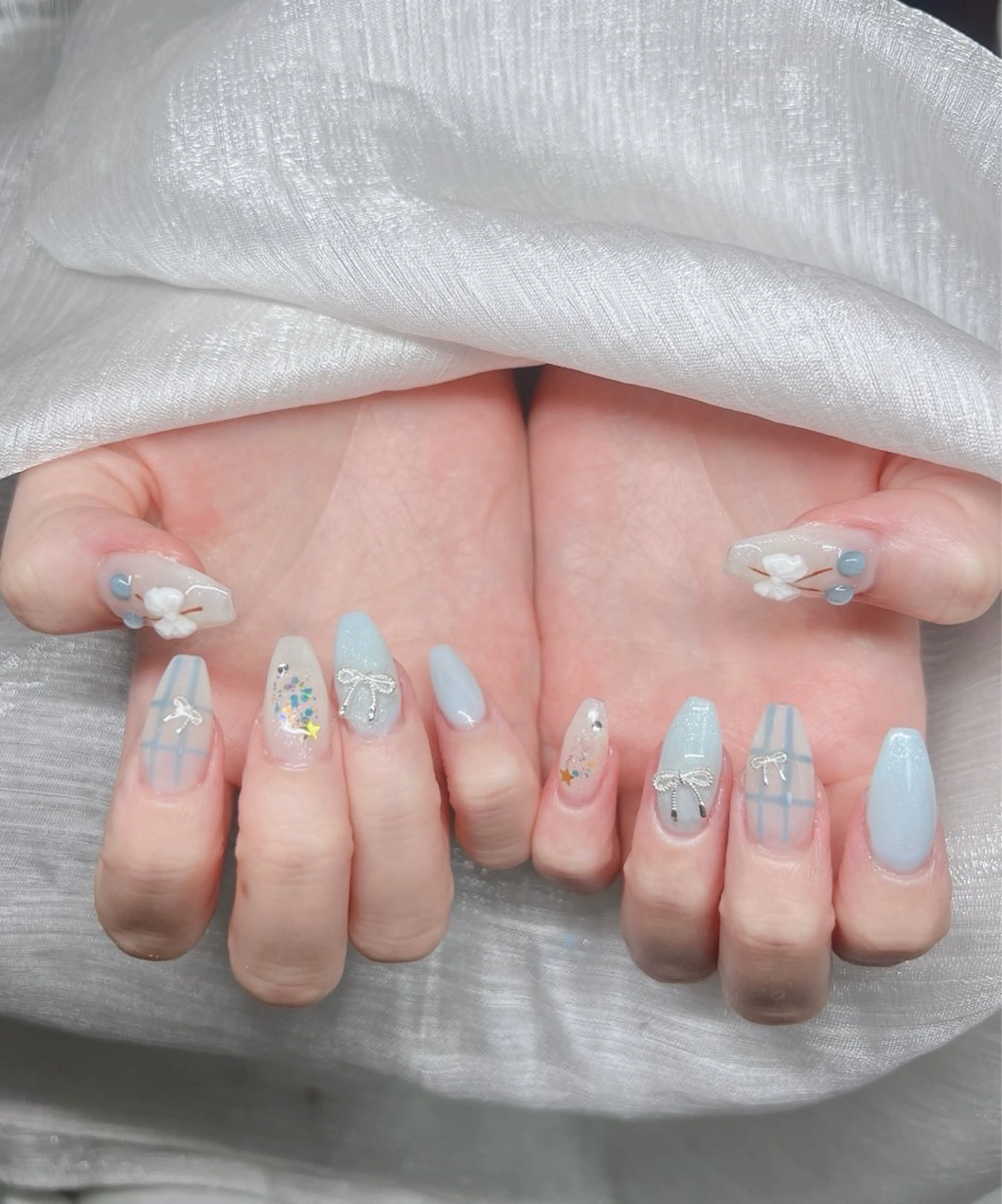 ネイル 長さ出し グラデーション キラキラネイル マグネットネイル ニュアンスネイル Lee Nails チップ長さだし専門店のネイルデザイン
