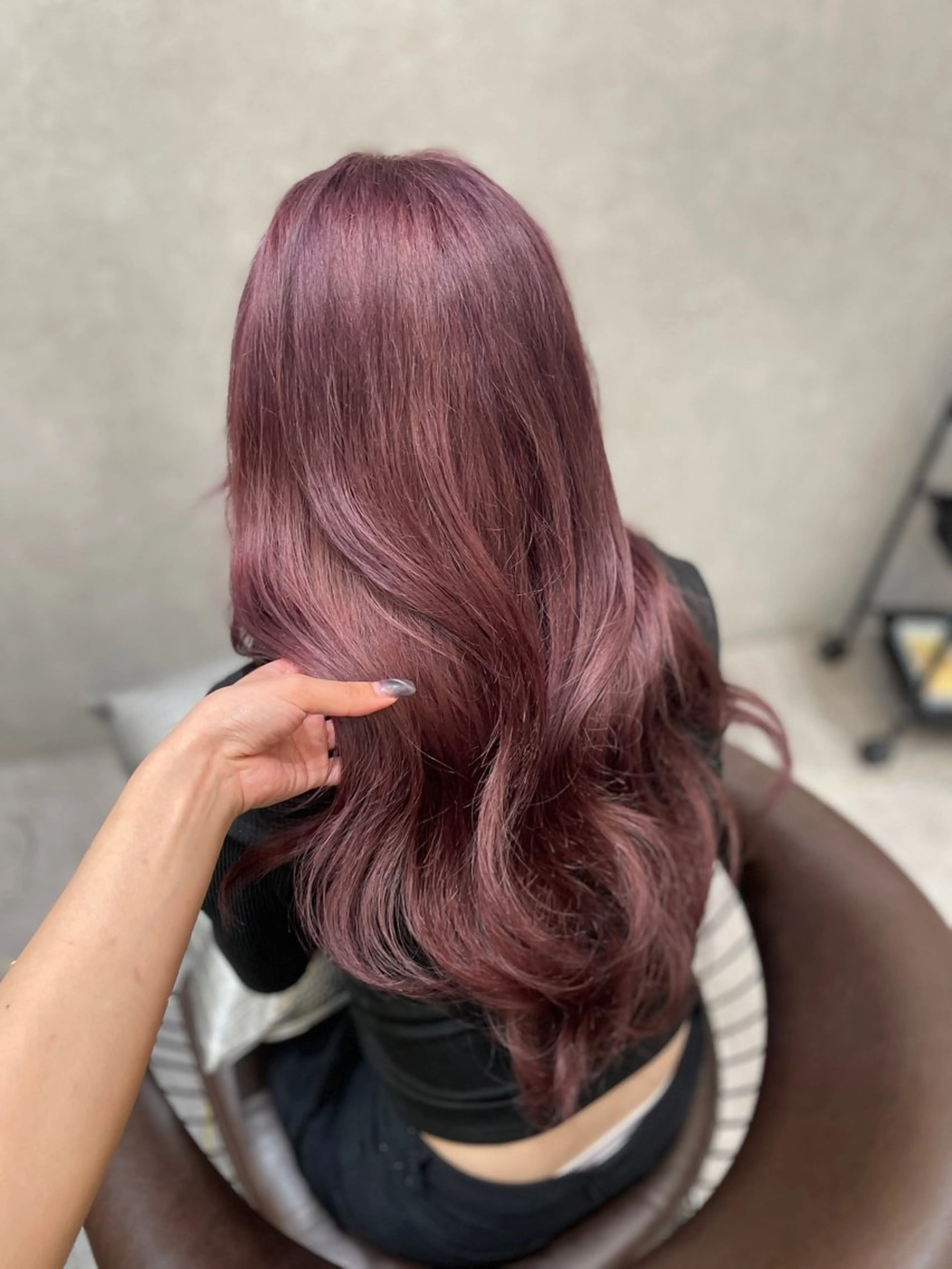 セミロング ヘアカラー MOE 福岡韓国ヘア✧︎のヘアスタイル