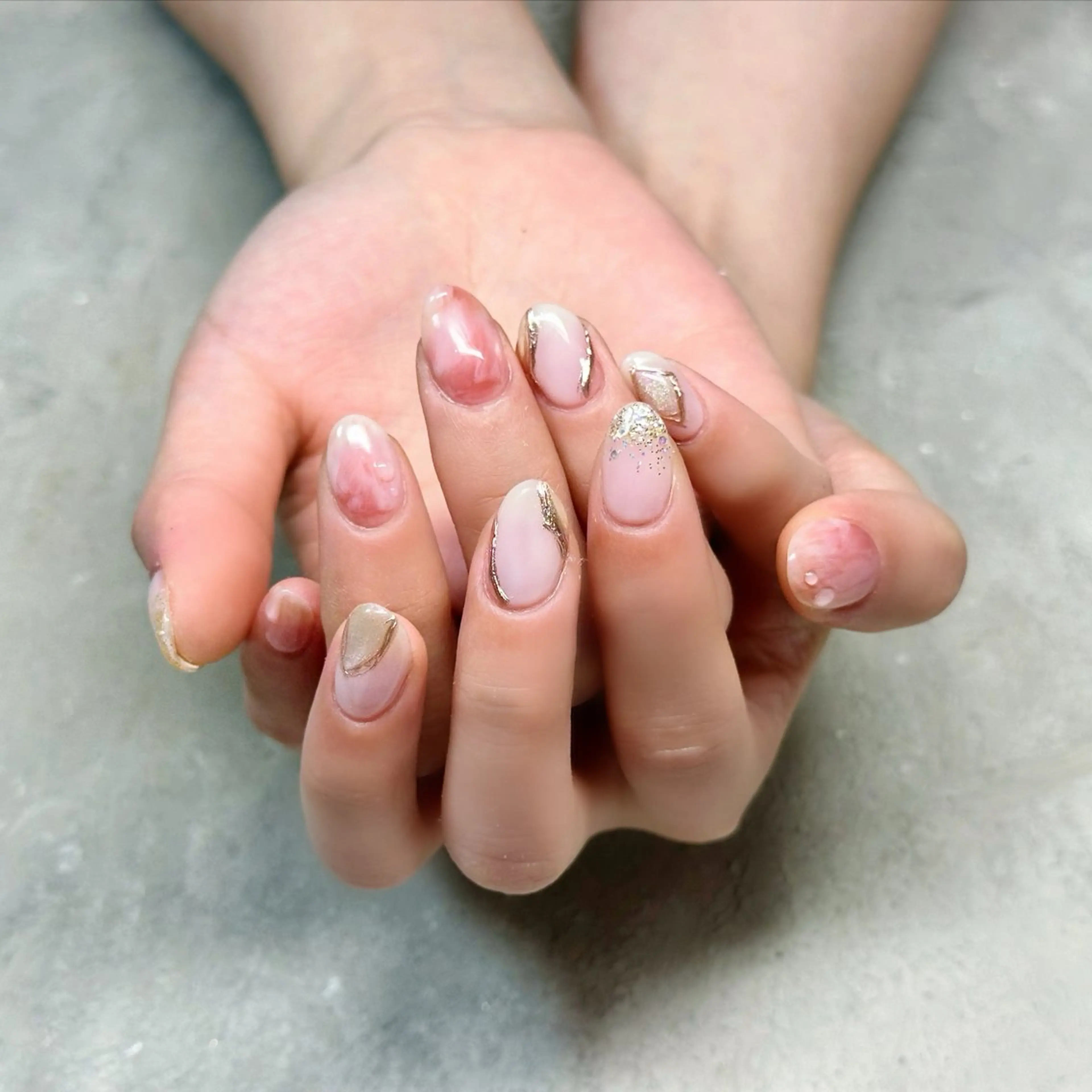 ネイル 持ち込み ニュアンスネイル ハンドネイル Éclat~エクラ~ Mizukiのネイルデザイン