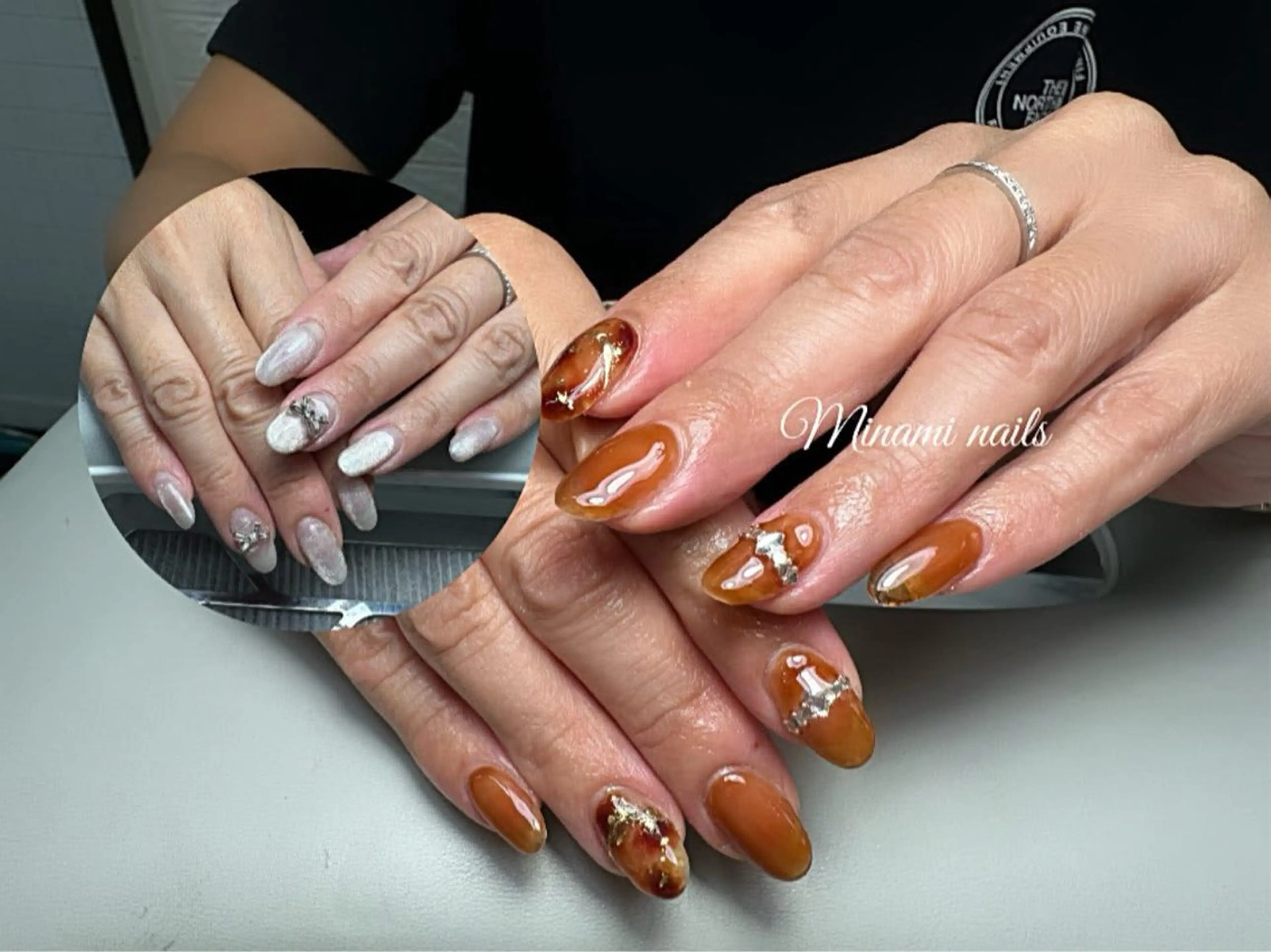 ネイル アートネイル オーロラネイル ガーリー キラキラネイル 韓国ネイル Minami Nailsのネイルデザイン