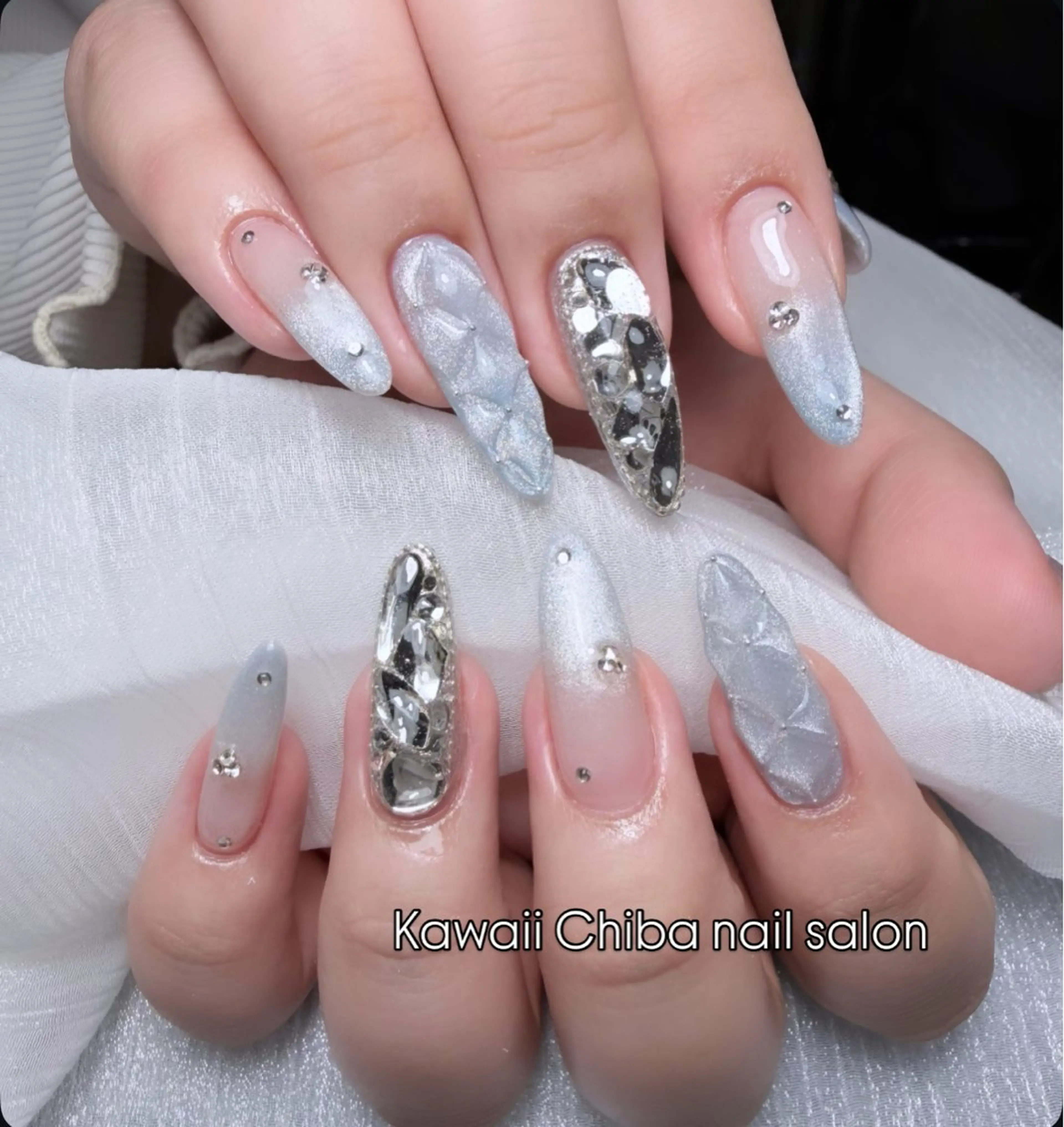 ネイル チークネイル 桜ネイル 長さ出し フラワーネイル フレンチネイル ハンドネイル ハンドケア Kawaii Chiba nailのネイルデザイン