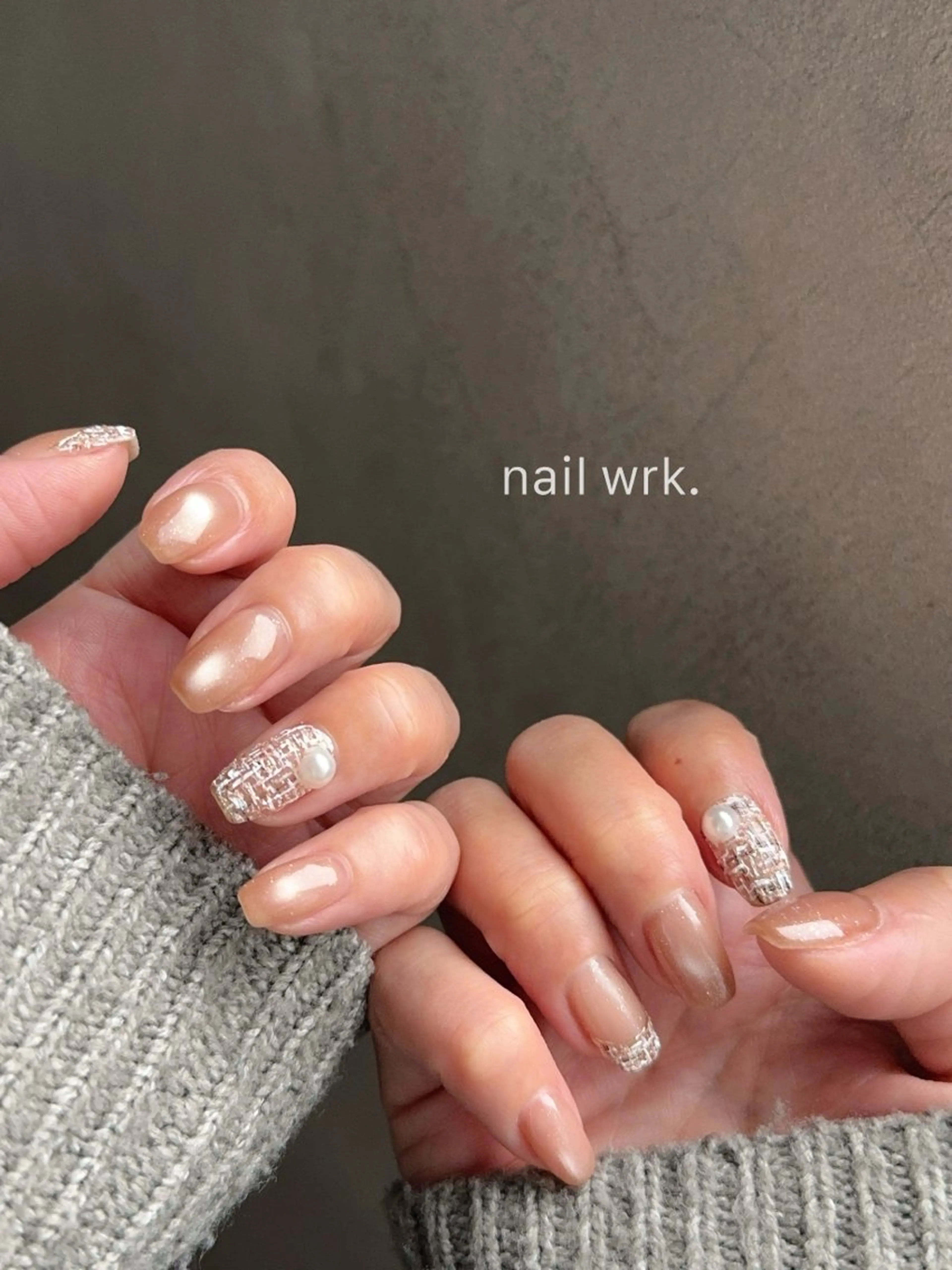 ネイル 春ネイル ツイードネイル ハンドネイル nail wrk. /JUNのネイルデザイン