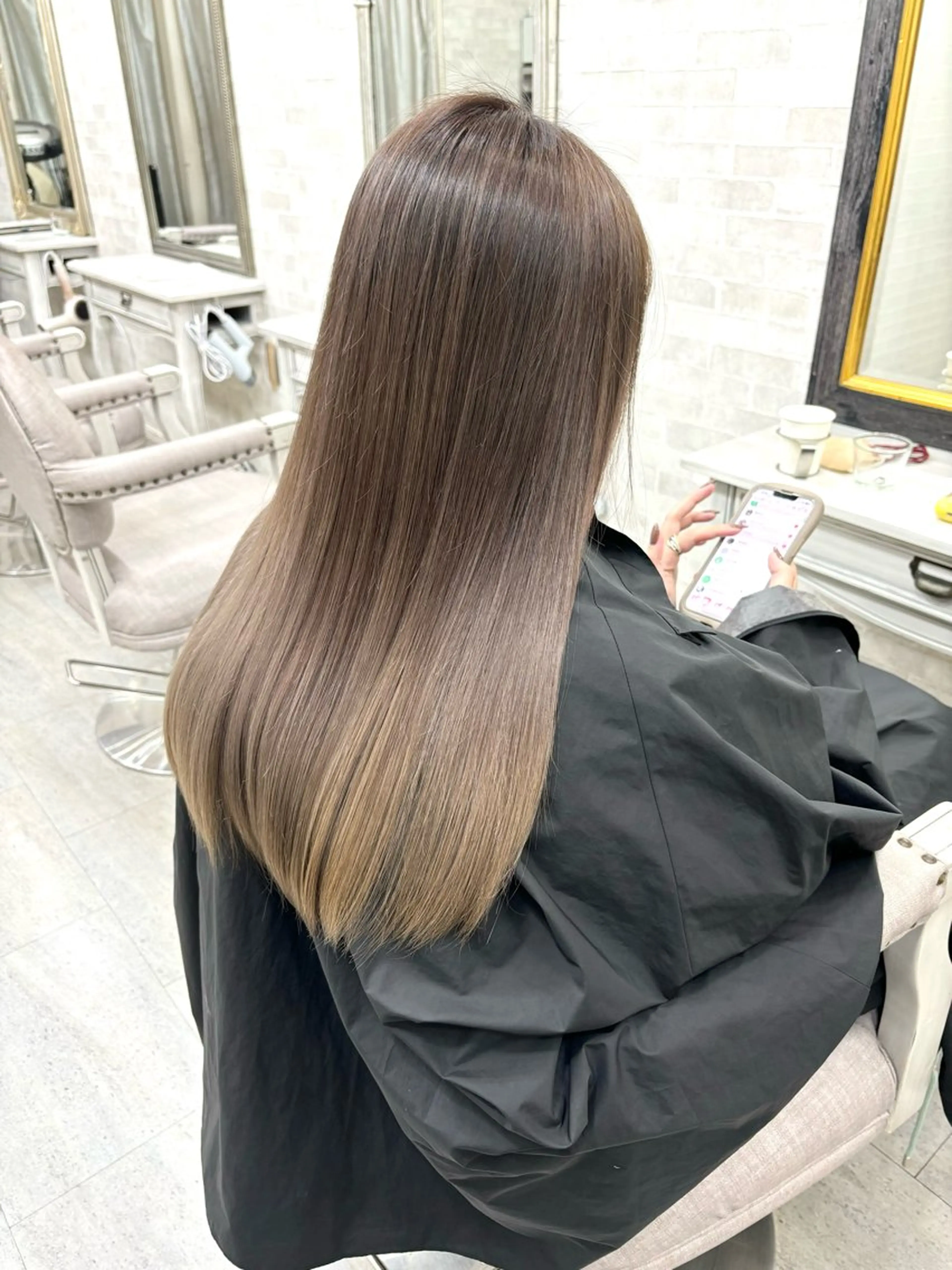 ロング ヘアカラー ヘアセット☆ 髪質改善カラー☆まいのヘアスタイル