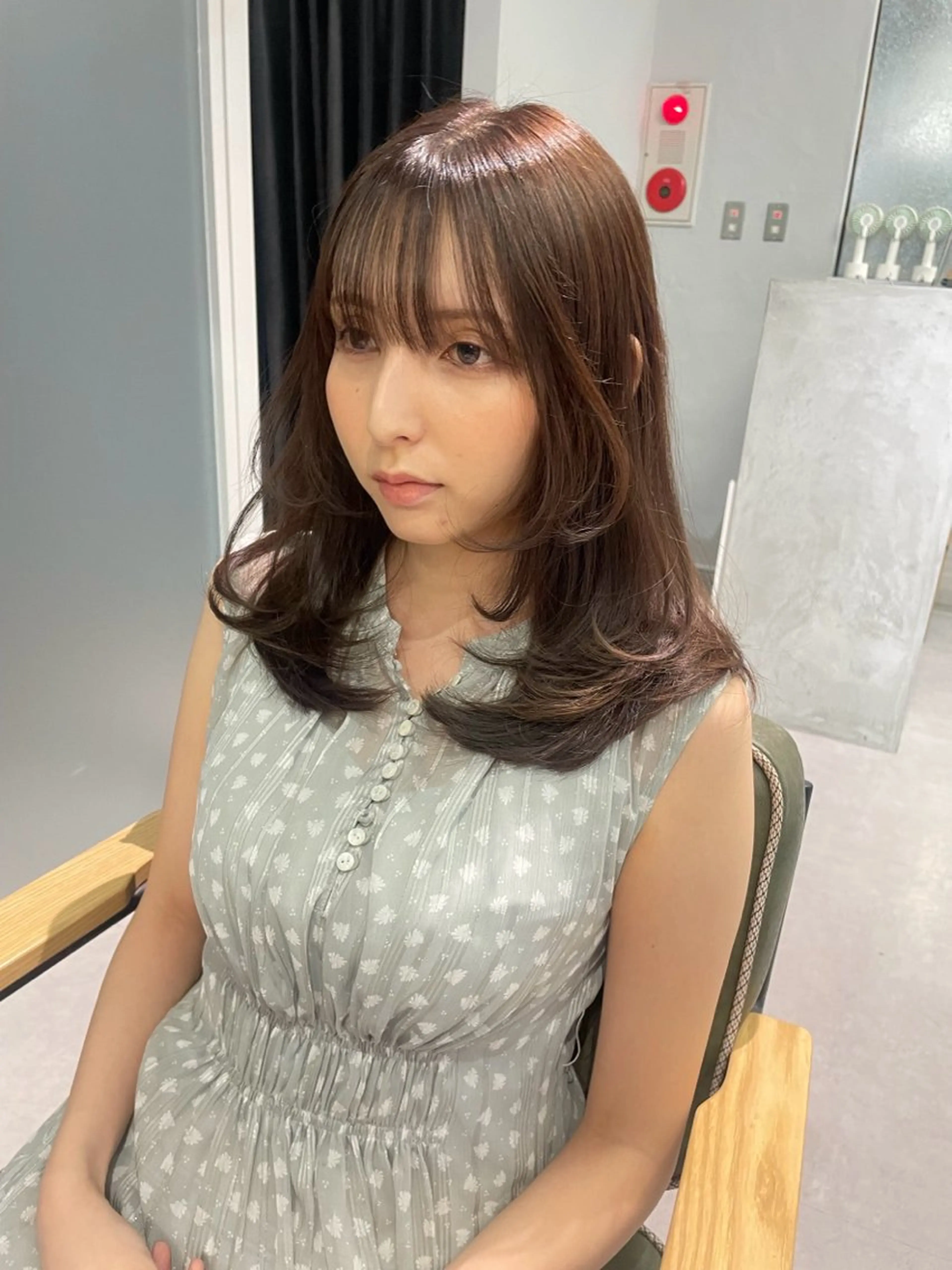 セミロング カット ヘアカラー 🎀韓国風顔周り× 透明感/梅田/アリサのヘアスタイル