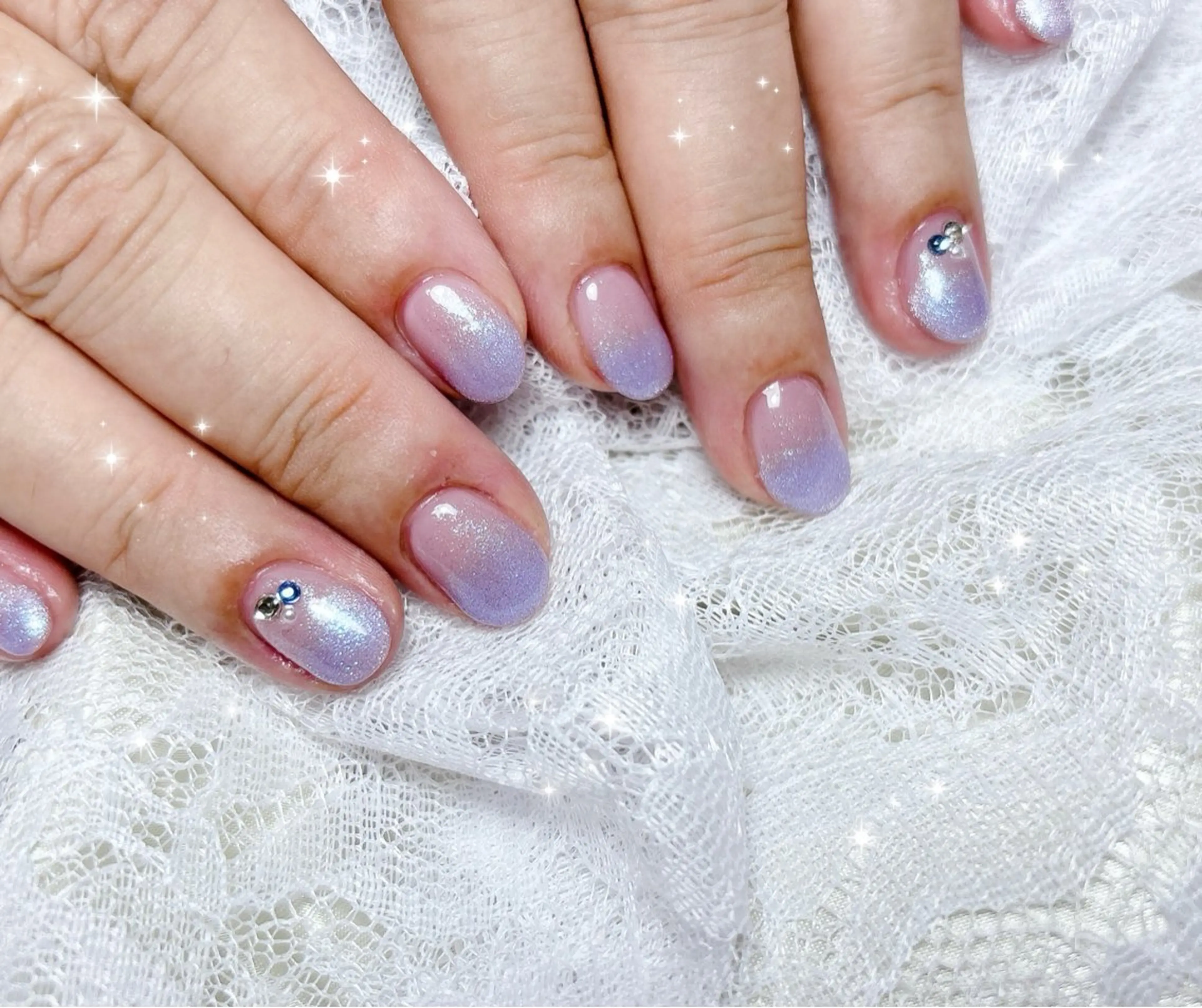 ネイル グラデーション マグネットネイル ハンドネイル FLARE NAIL フレアネイルのネイルデザイン