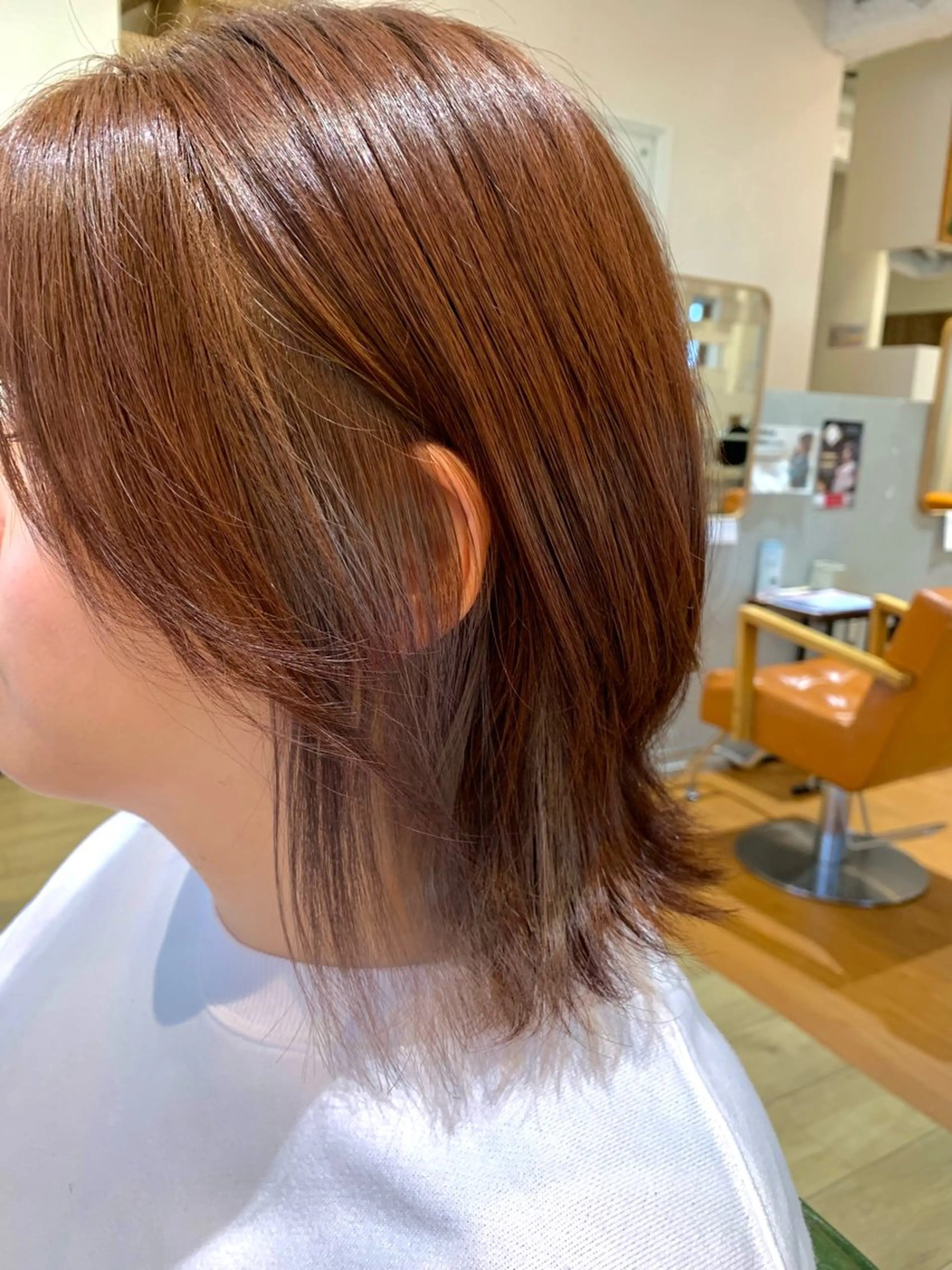 ミディアム カット ヘアカラー パーマ 秋野 遥のヘアスタイル