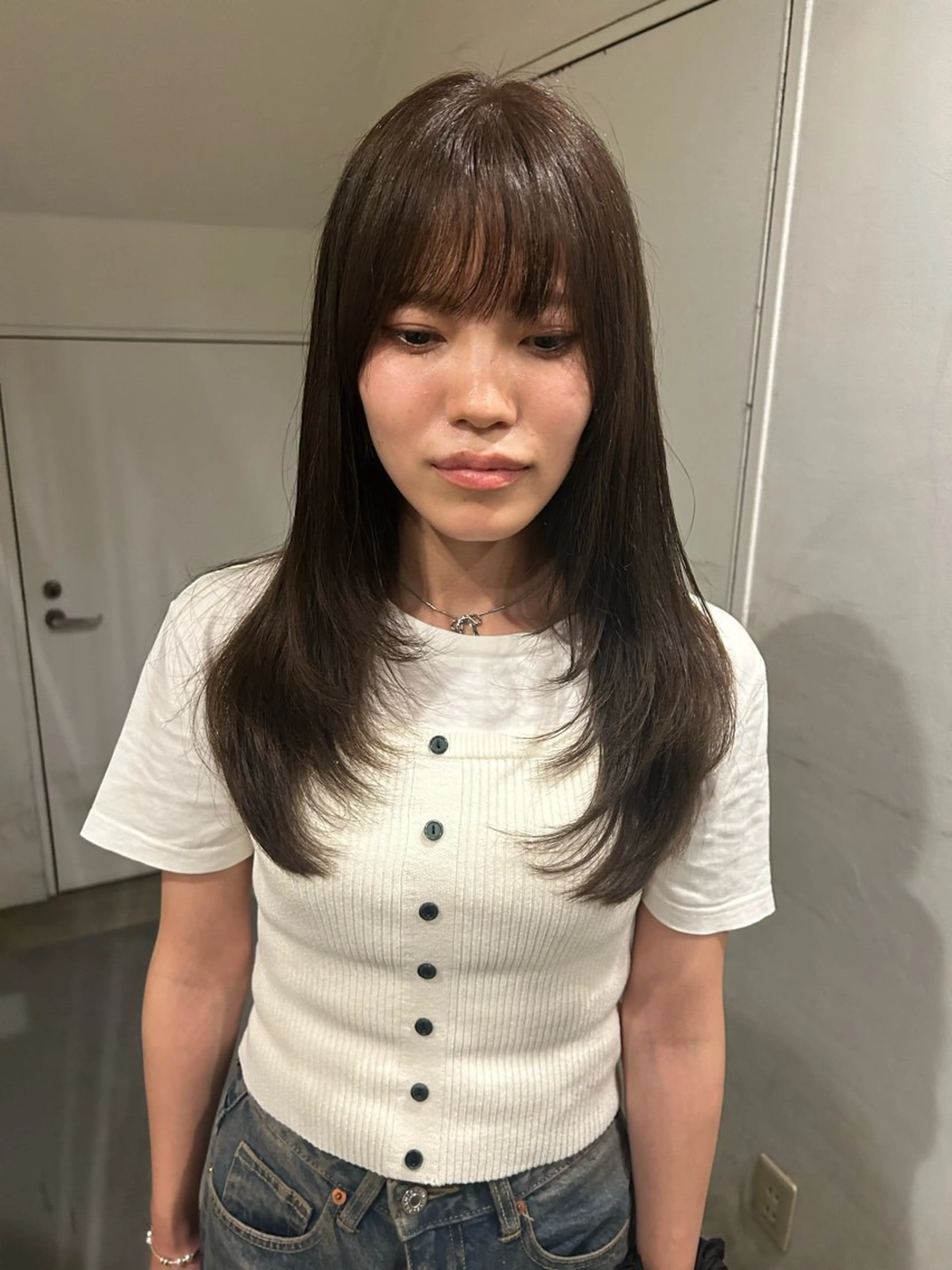 ロング レイヤーカット 心斎橋/レイヤー/ ブリーチ/モエのヘアスタイル