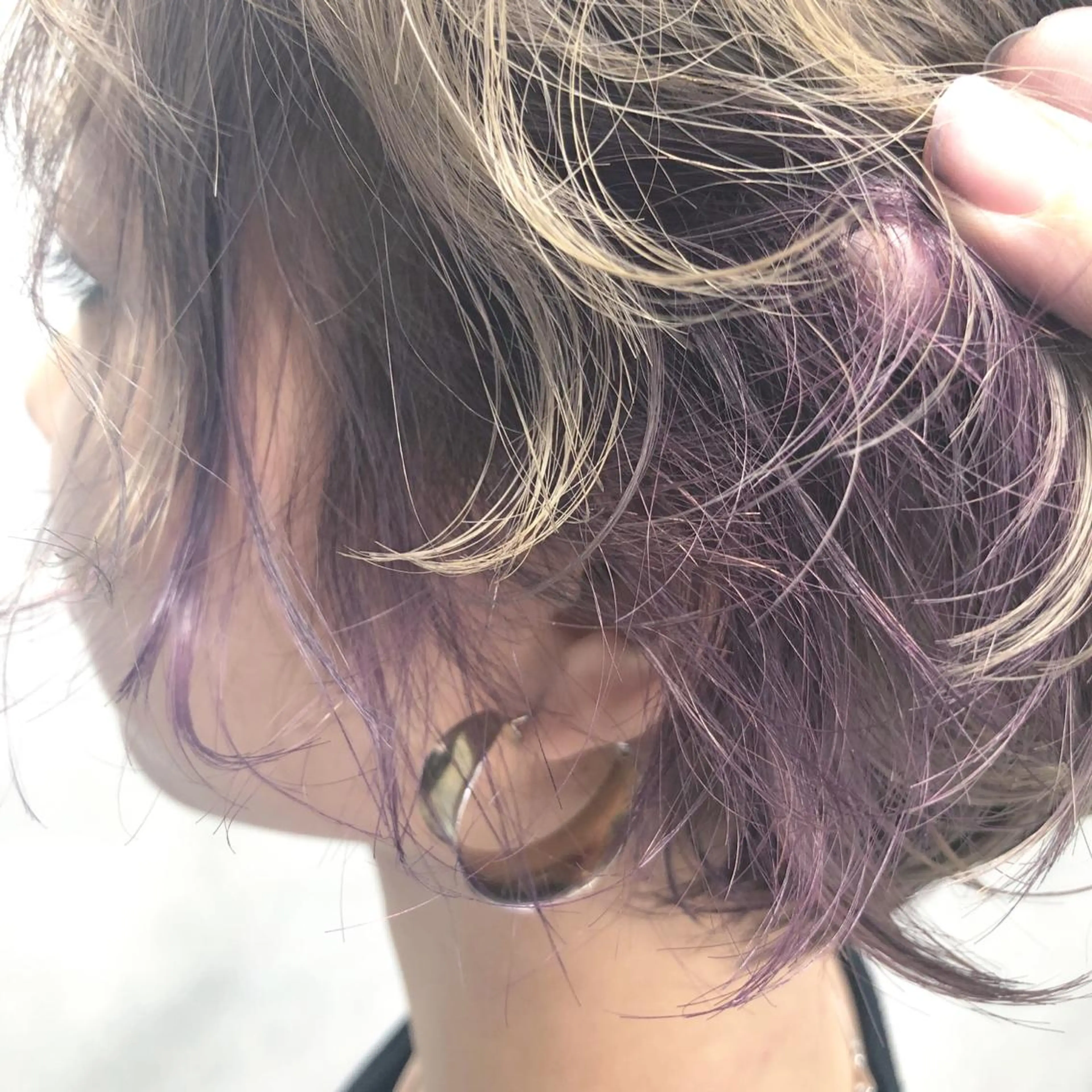 ミディアム カラー インナーカラー パープルカラー 似合わせカット ORIKA 美容室のヘアスタイル