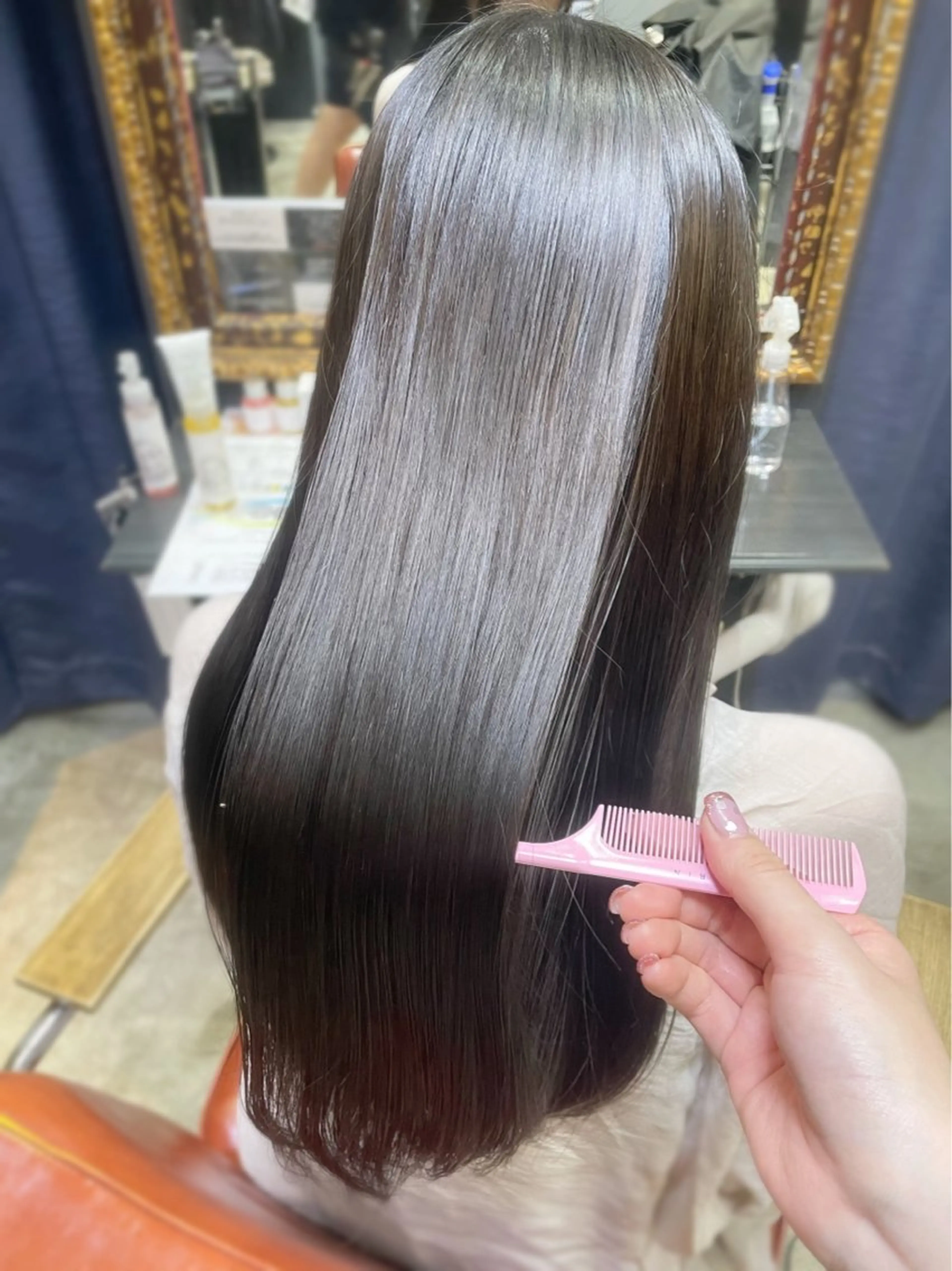 ロング カラー 顔まわり🎀ピンク 💖ゆうなのヘアスタイル