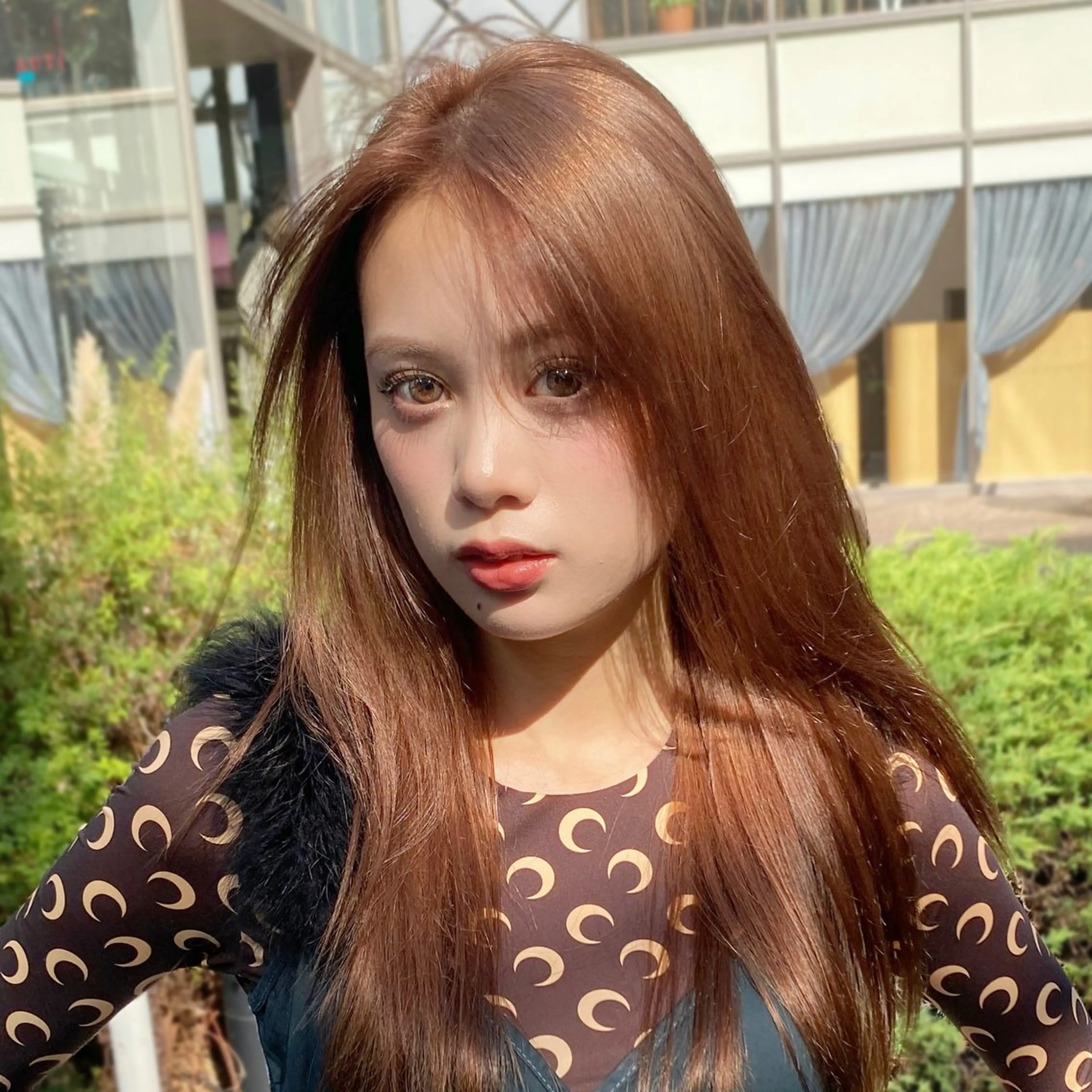 ロング カラー ブリーチ ブラウンカラー カット ヘアカラー トリートメント ハッシュカット/艶感 カラー/ユウキ✨のヘアスタイル