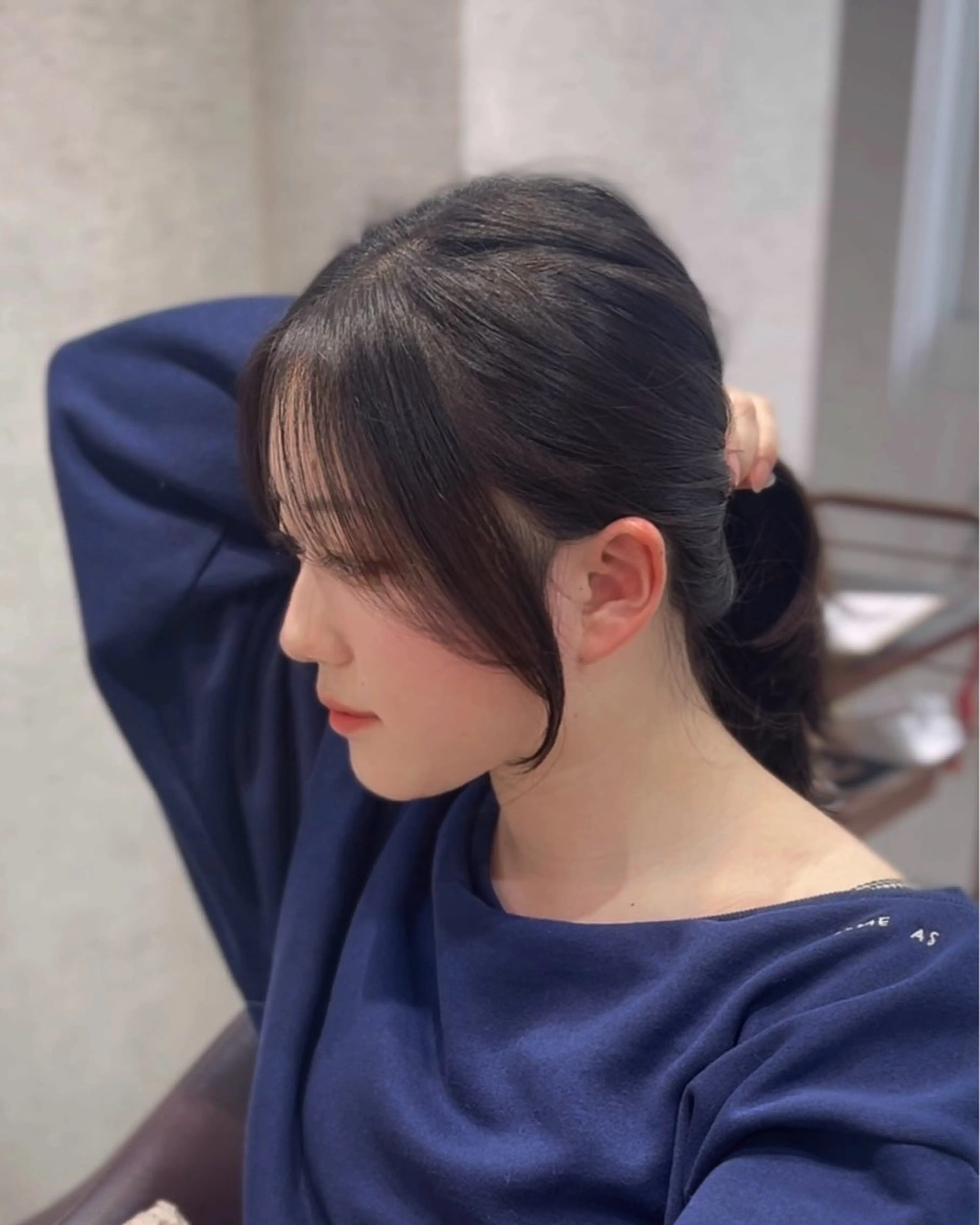 ミディアム カラー カット トリートメント suzuka/透明感 /顔周り/美髪矯正のヘアスタイル