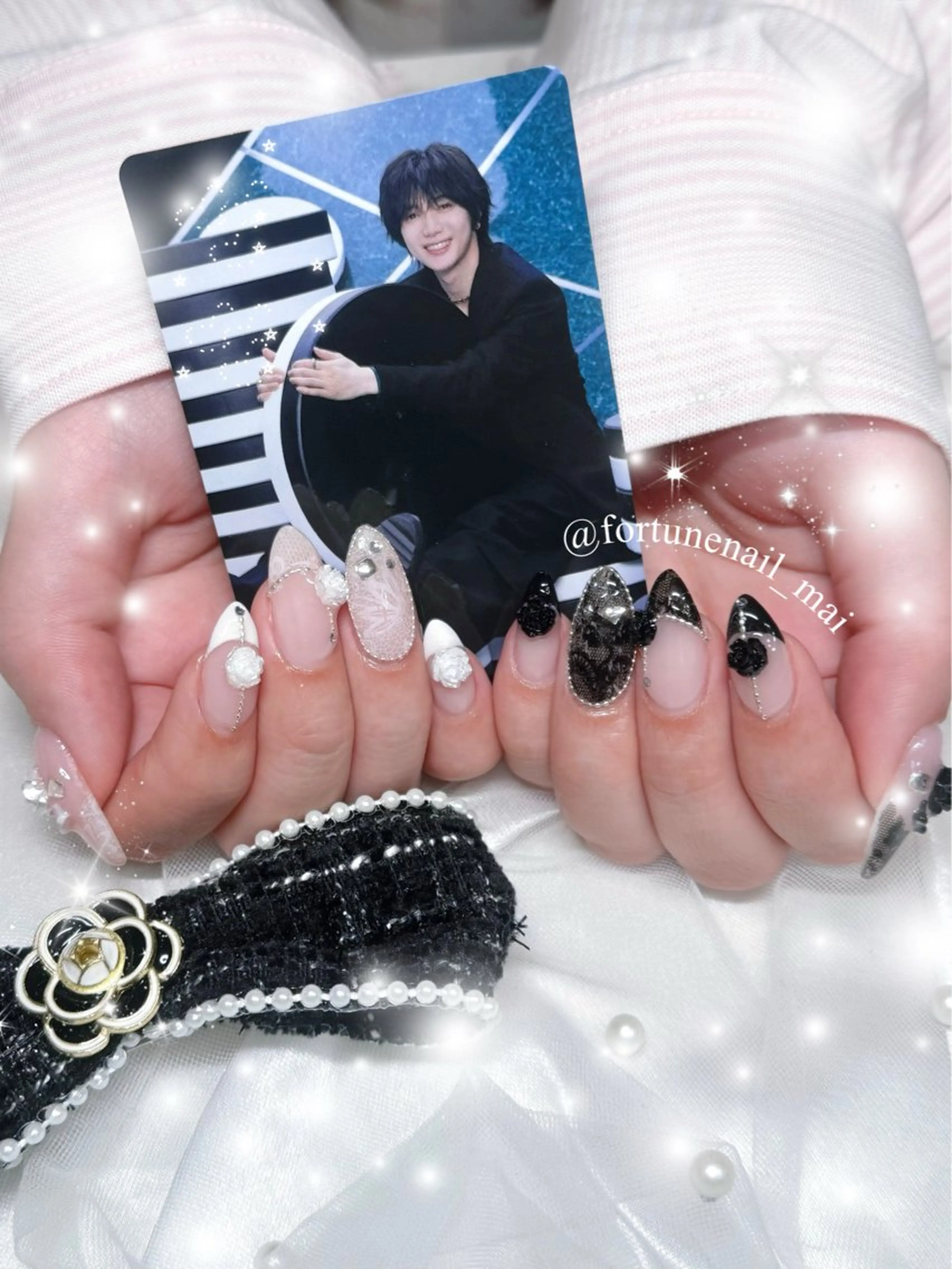 ネイル フレンチネイル レース ハンドネイル 🎀Mai 🎀のネイルデザイン