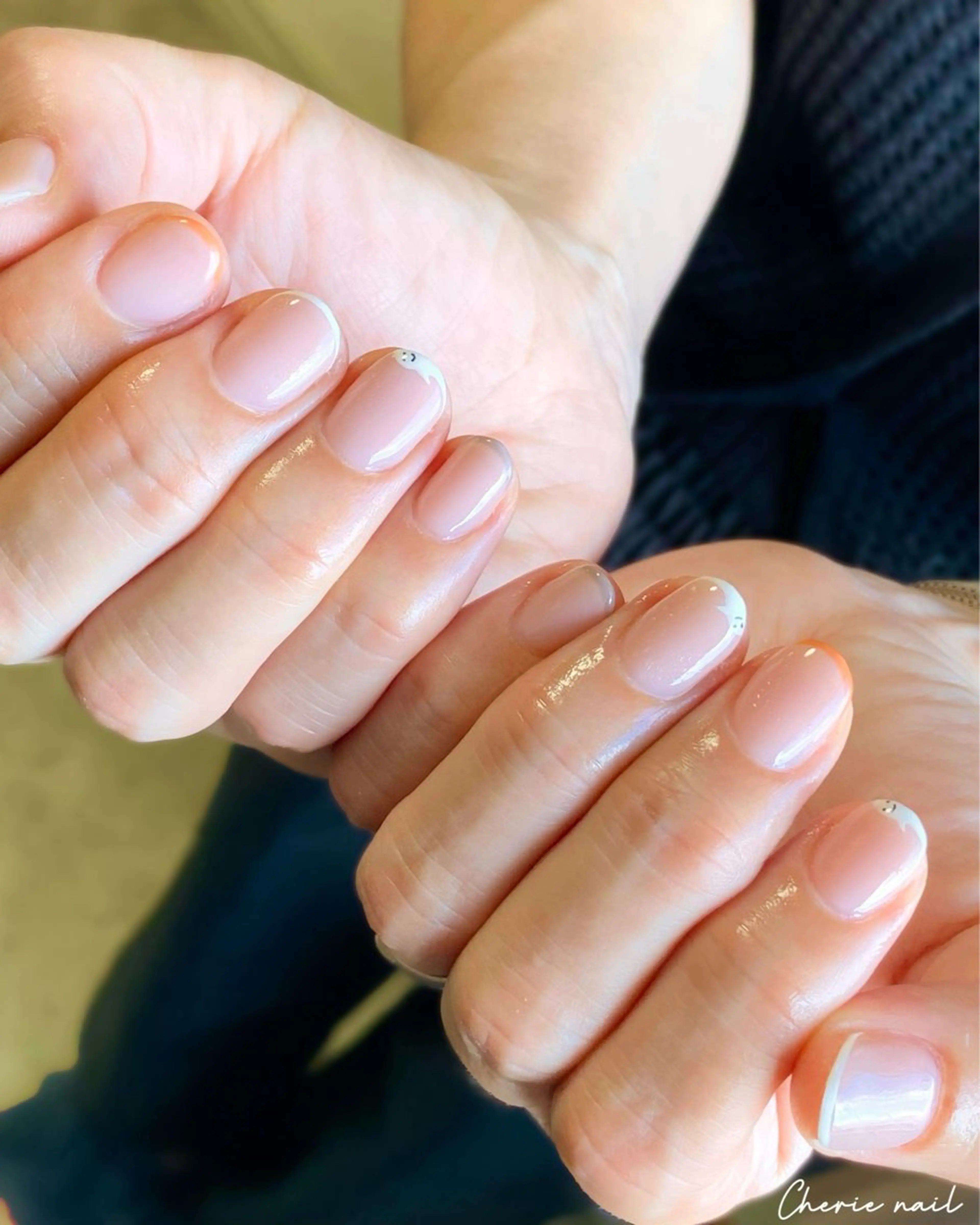 ネイル フレンチネイル ジェルネイル ハロウィン ハンドネイル Cherienail yunaのネイルデザイン