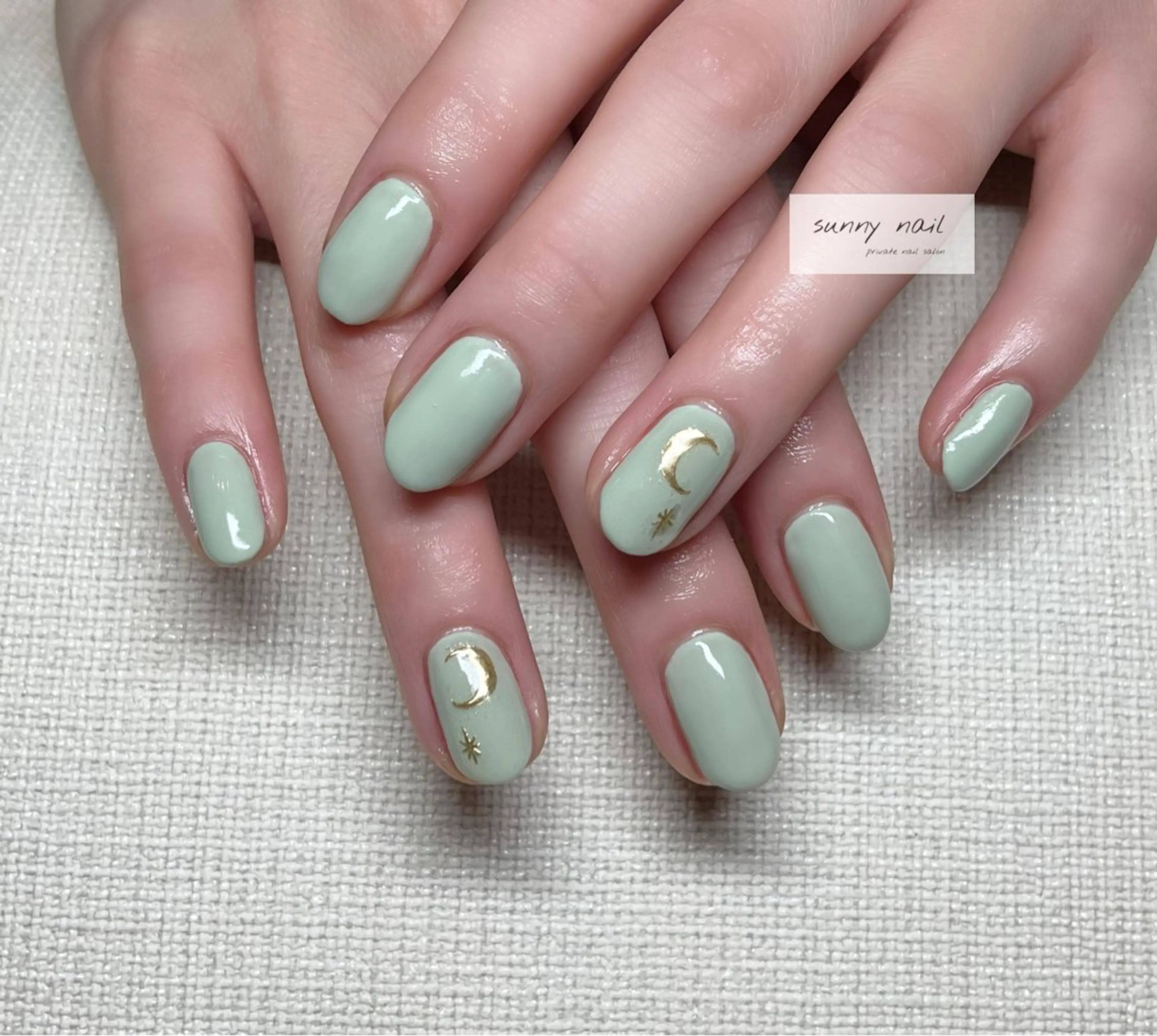 ネイル グリーン ミラーネイル sunny nailのネイルデザイン