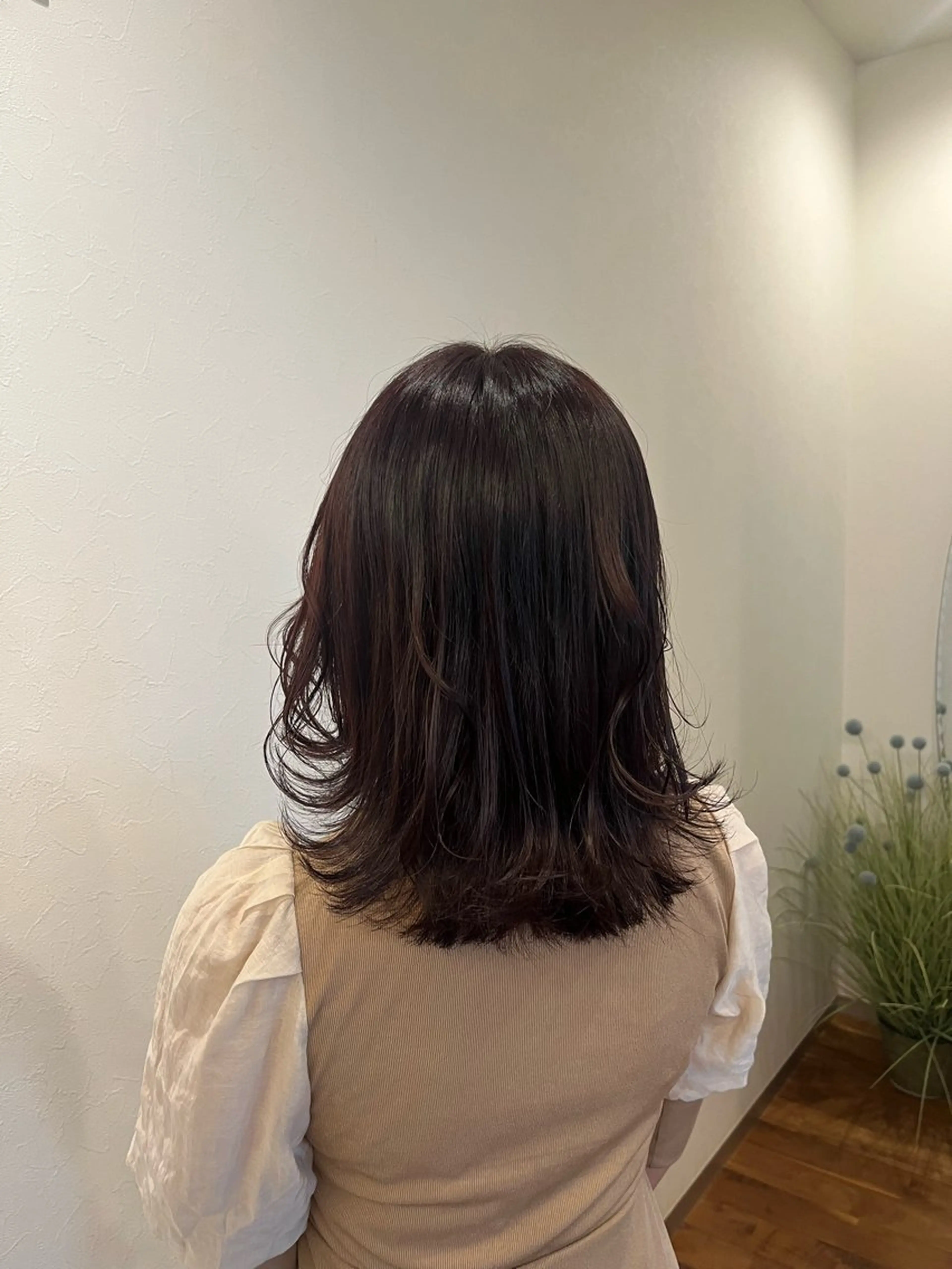 ミディアム カラー ブラウンカラー ピンクカラー ピンクブラウン 今井 杏奈のヘアスタイル