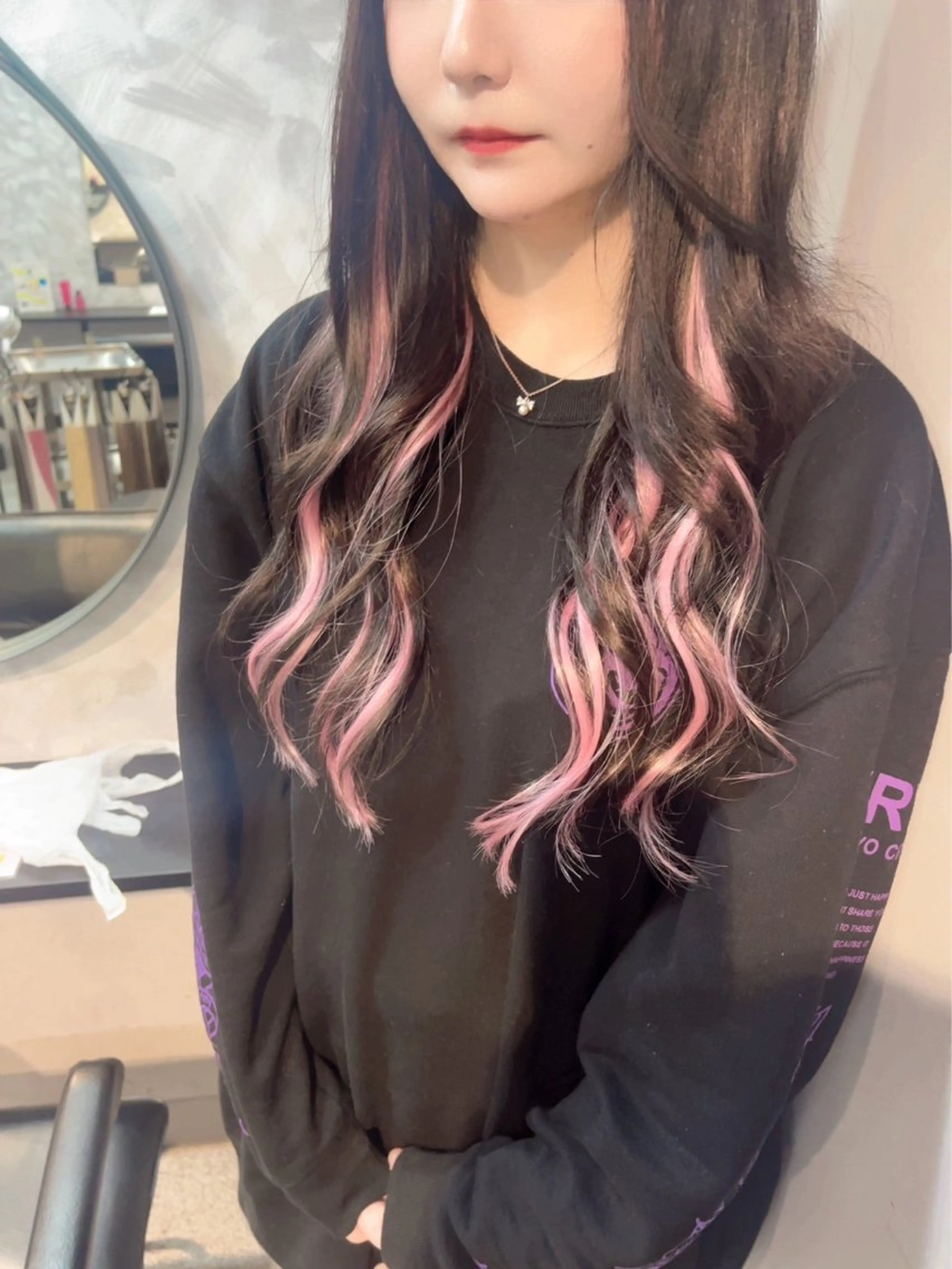 セミロング エクステ 濱川響太レディース カットモデルのヘアスタイル