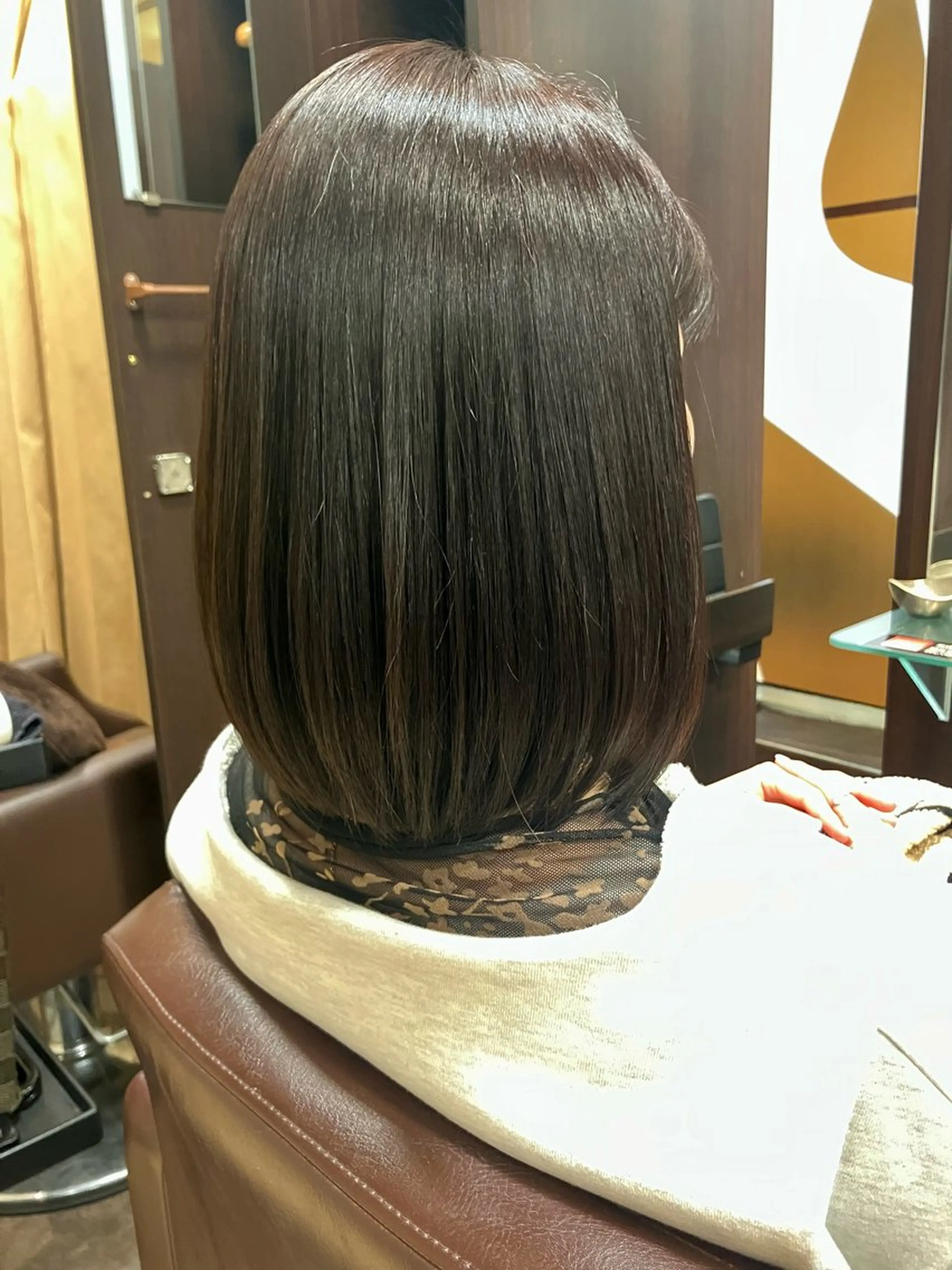 ミディアム カラー ブラウンカラー パープルカラー パープルブラウン 小池 穂果/ 府中のヘアスタイル