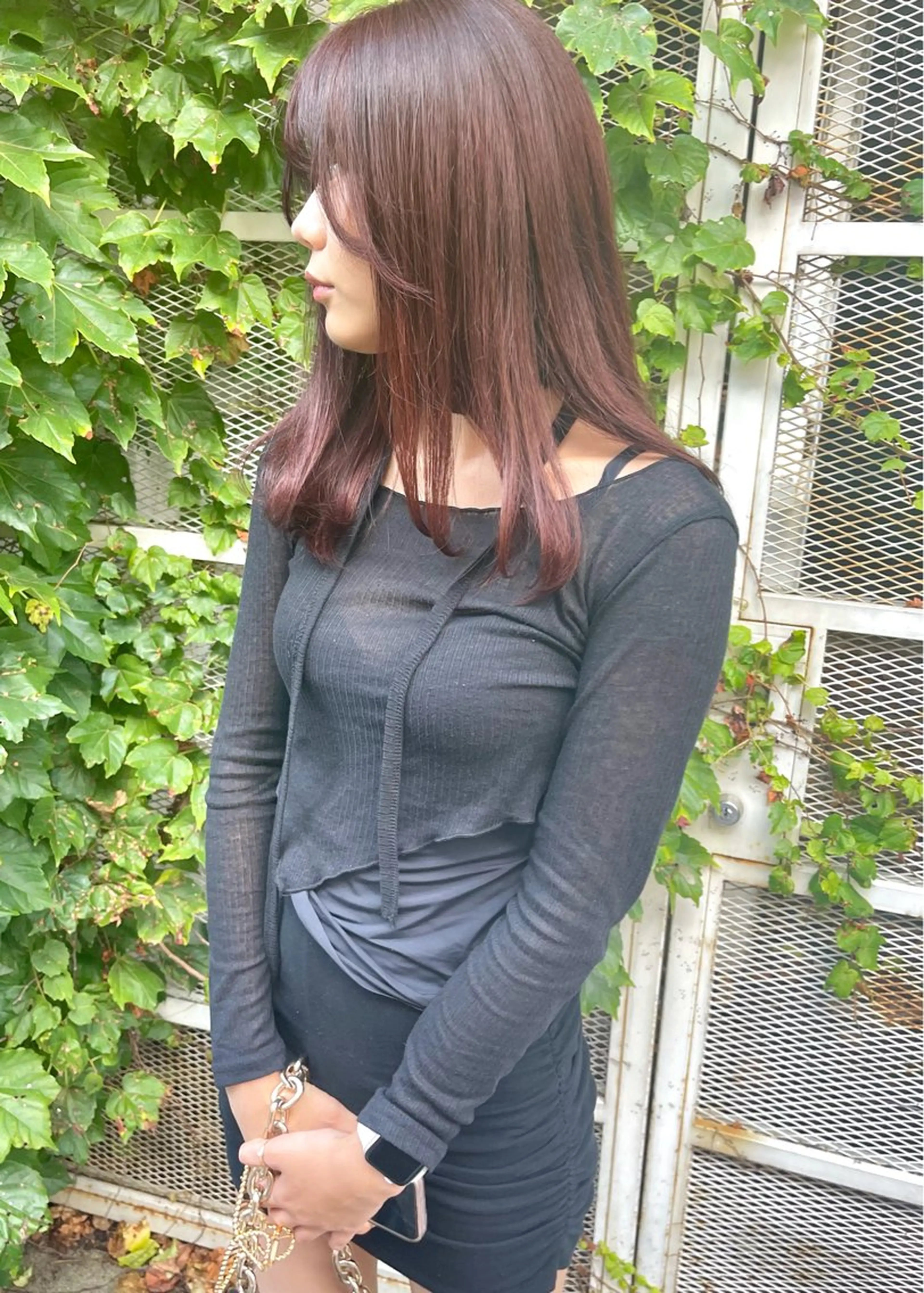 ロング カラー ブリーチ ダブルカラー ブリーチなしカラー レッドカラー ヘアカラー トリートメント 田室 和幸のヘアスタイル