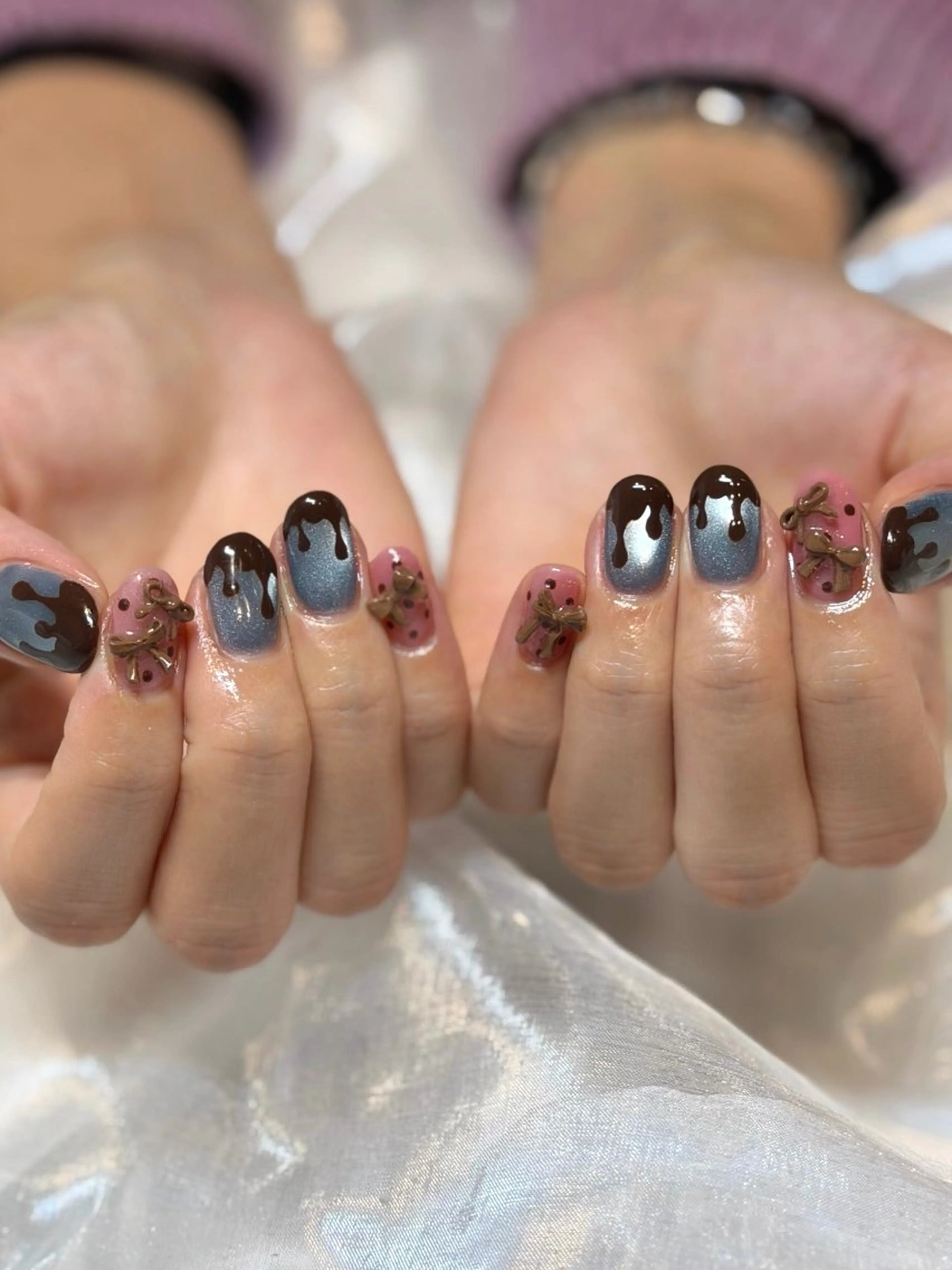 ネイル バレンタイン yume 大人ガーリーネイルのネイルデザイン