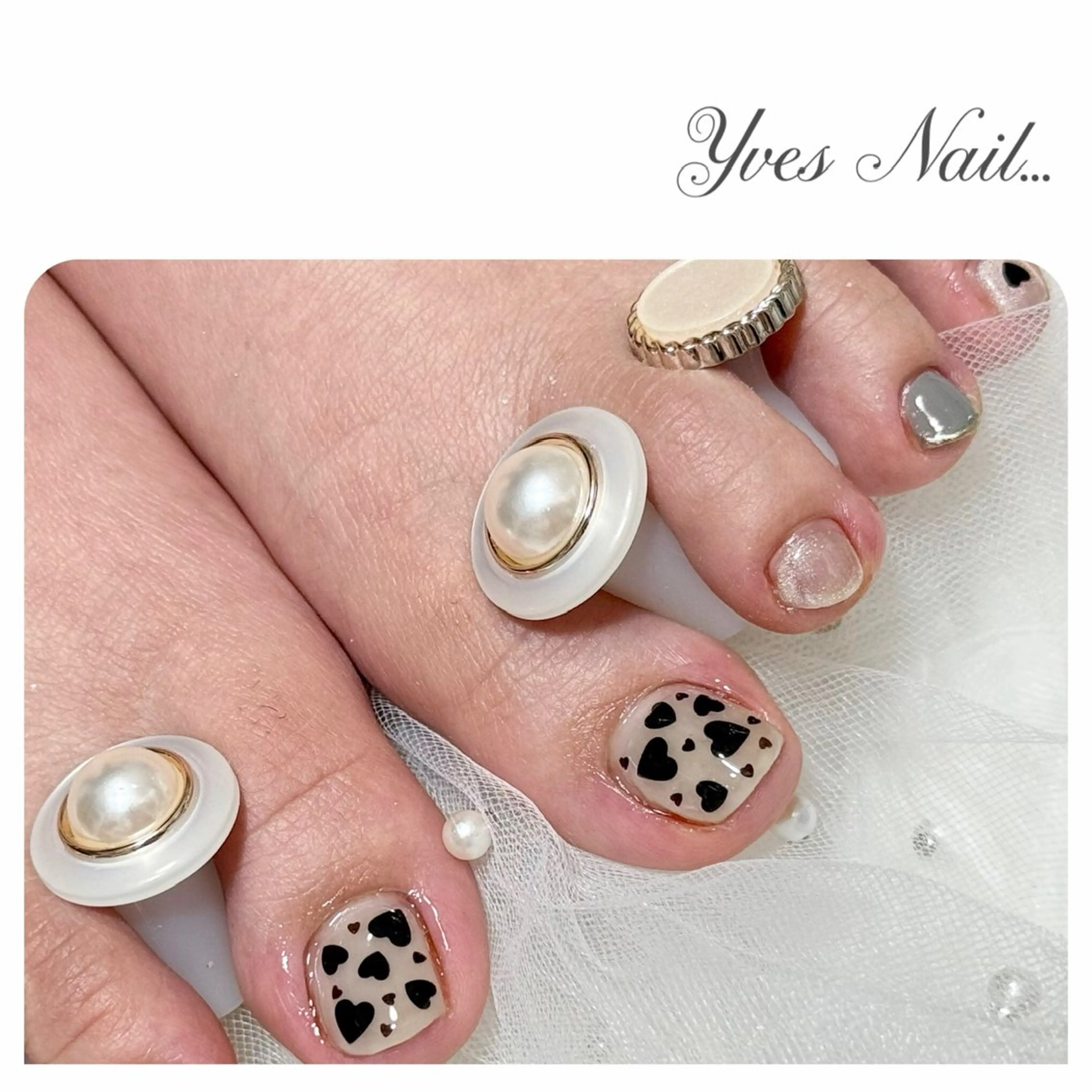 ネイル フットネイル ハート マグネットネイル フットネイル kanno yのネイルデザイン