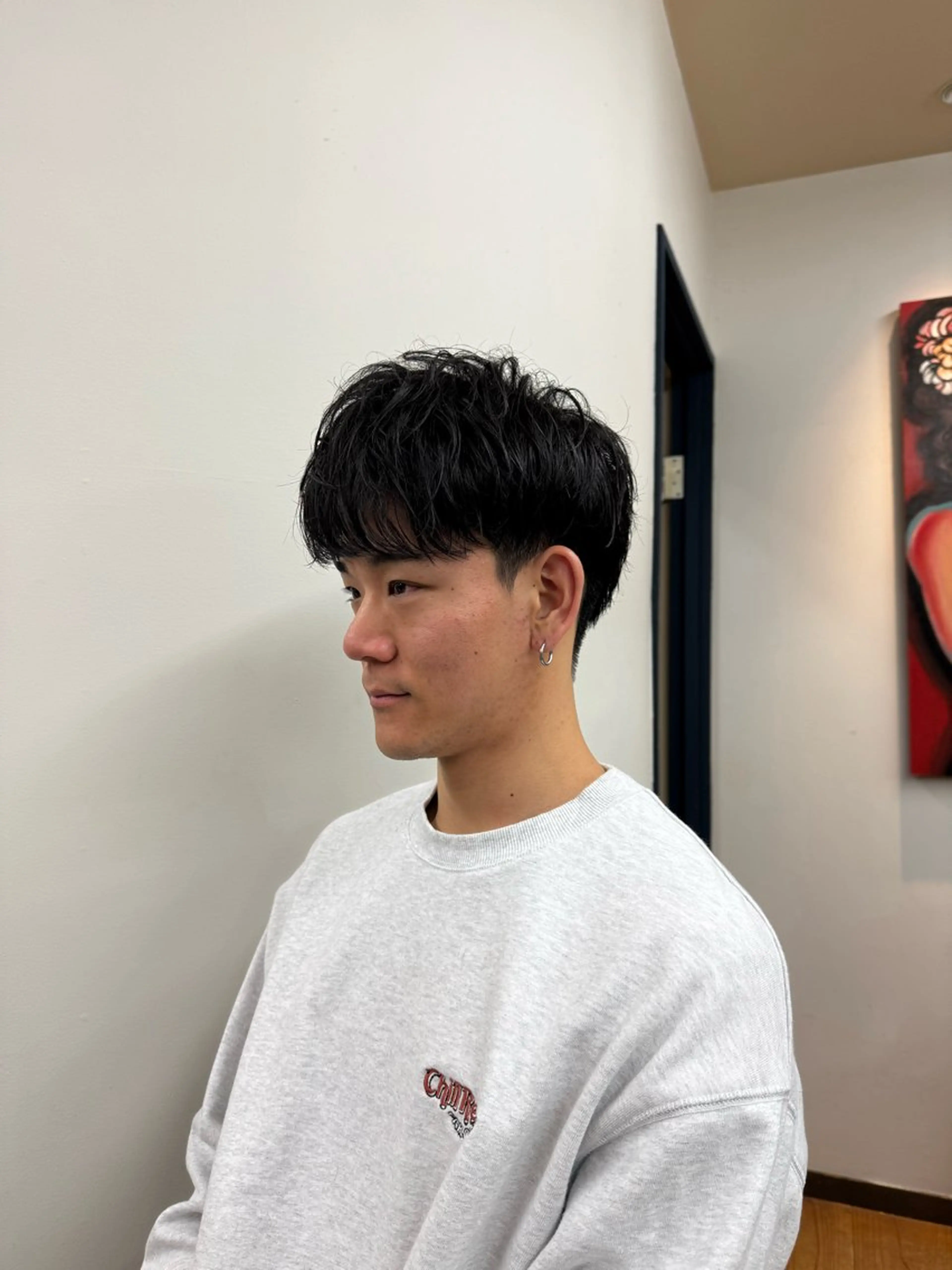 メンズ メンズパーマ 大阪梅田 稲葉利也斗のヘアスタイル