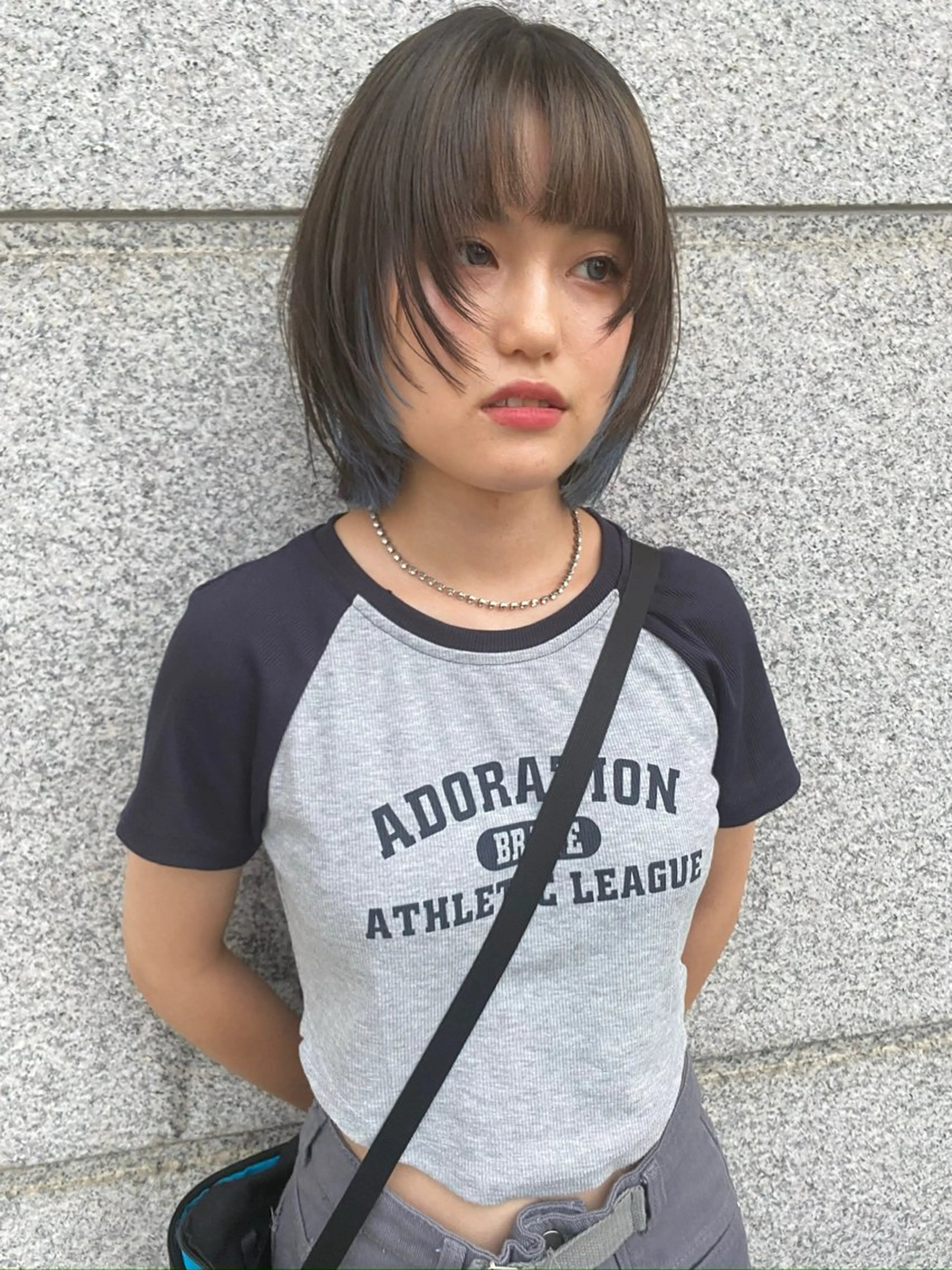 ミディアム カラー ヘアアレンジ イヤリングカラー インナーカラー 広島/ボブ/レイヤー 🌿‬wakabaのヘアスタイル