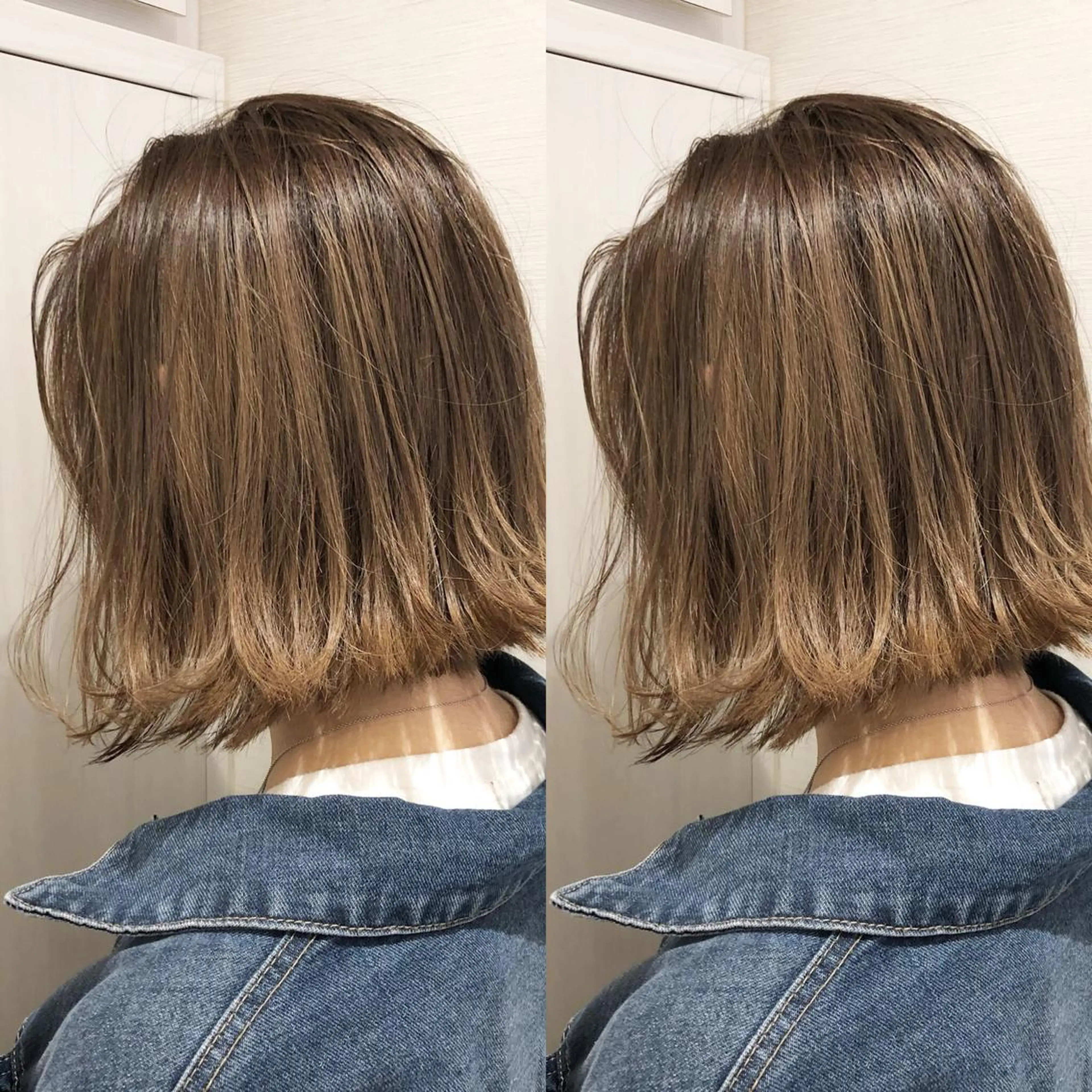 ミディアム カラー アディクシーカラー アッシュ バレイヤージュ ベージュカラー ブリーチ 三鷹で1番ショート ボブをカットする新谷のヘアスタイル