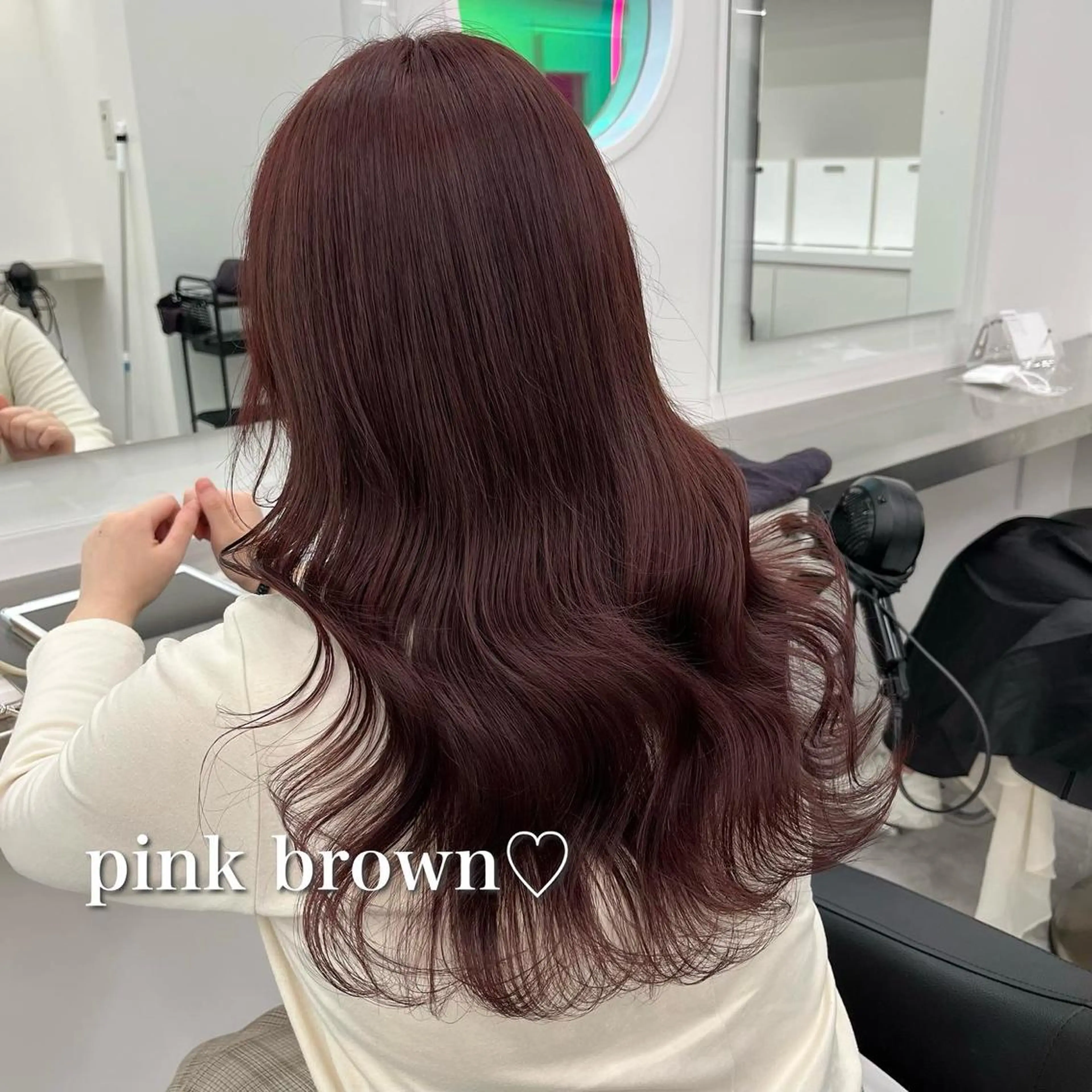 ロング ヘアカラー トリートメント ヘッドスパ ヘアセット 💗韓国暖色ヘア NO.1💗🪽のヘアスタイル