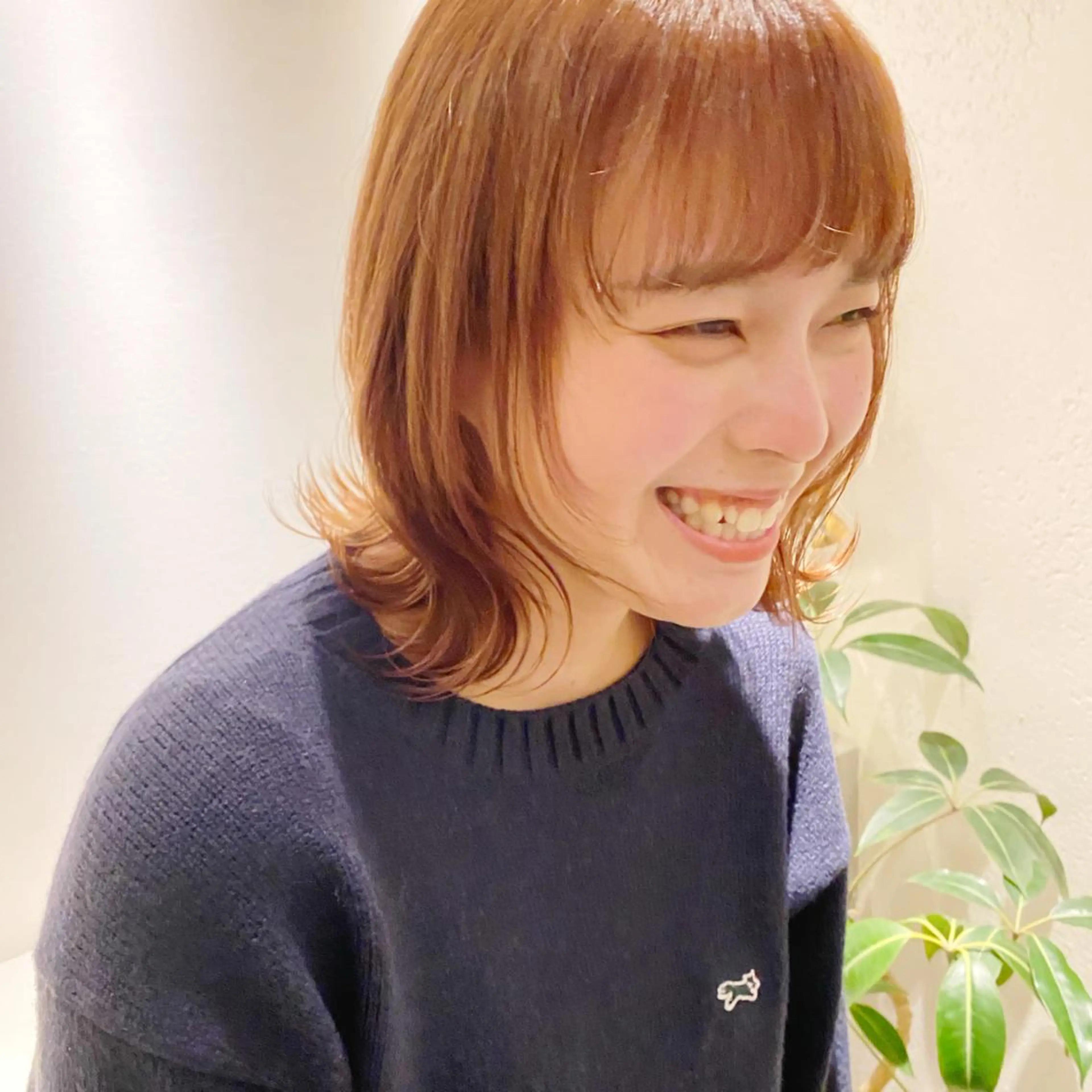 ミディアム アッシュ ボブ 髪質改善 レイヤーカット カット ヘアカラー ショート〜ミディアム 喜多司のヘアスタイル