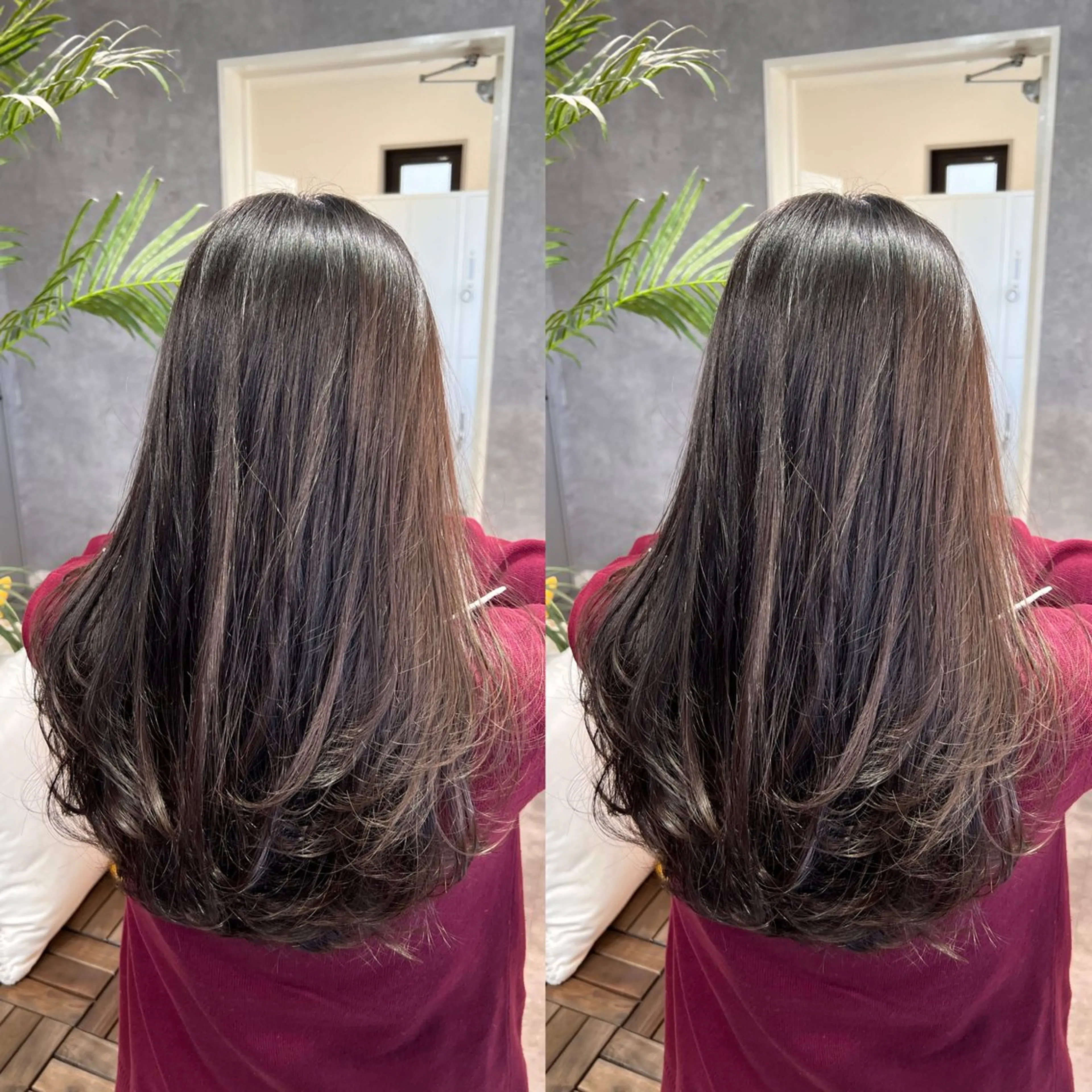 セミロング 顔まわりレイヤー レイヤーカット カット 💕韓国レイヤー× 髪質改善　宮内諒のヘアスタイル