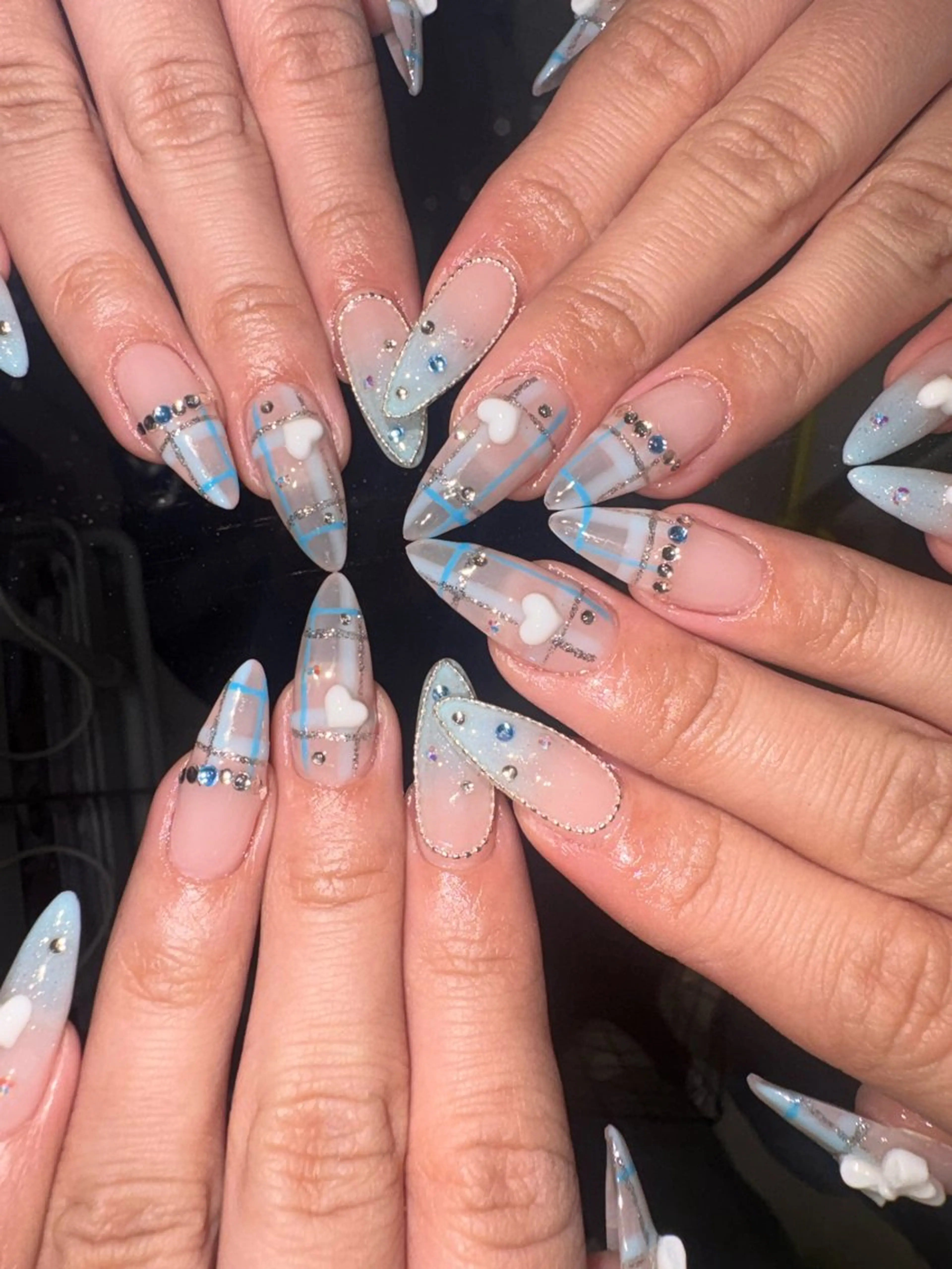 ネイル 春ネイル ハンドネイル 33nail✴️栄 スミレ❇️Gel-xのネイルデザイン